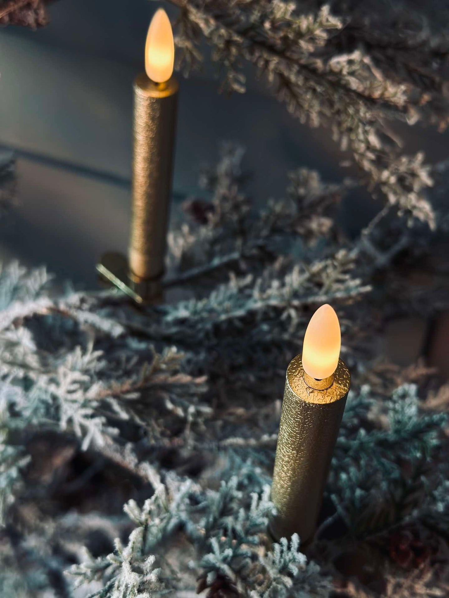 LED Juletrelys Gull - Sett med 10 stk