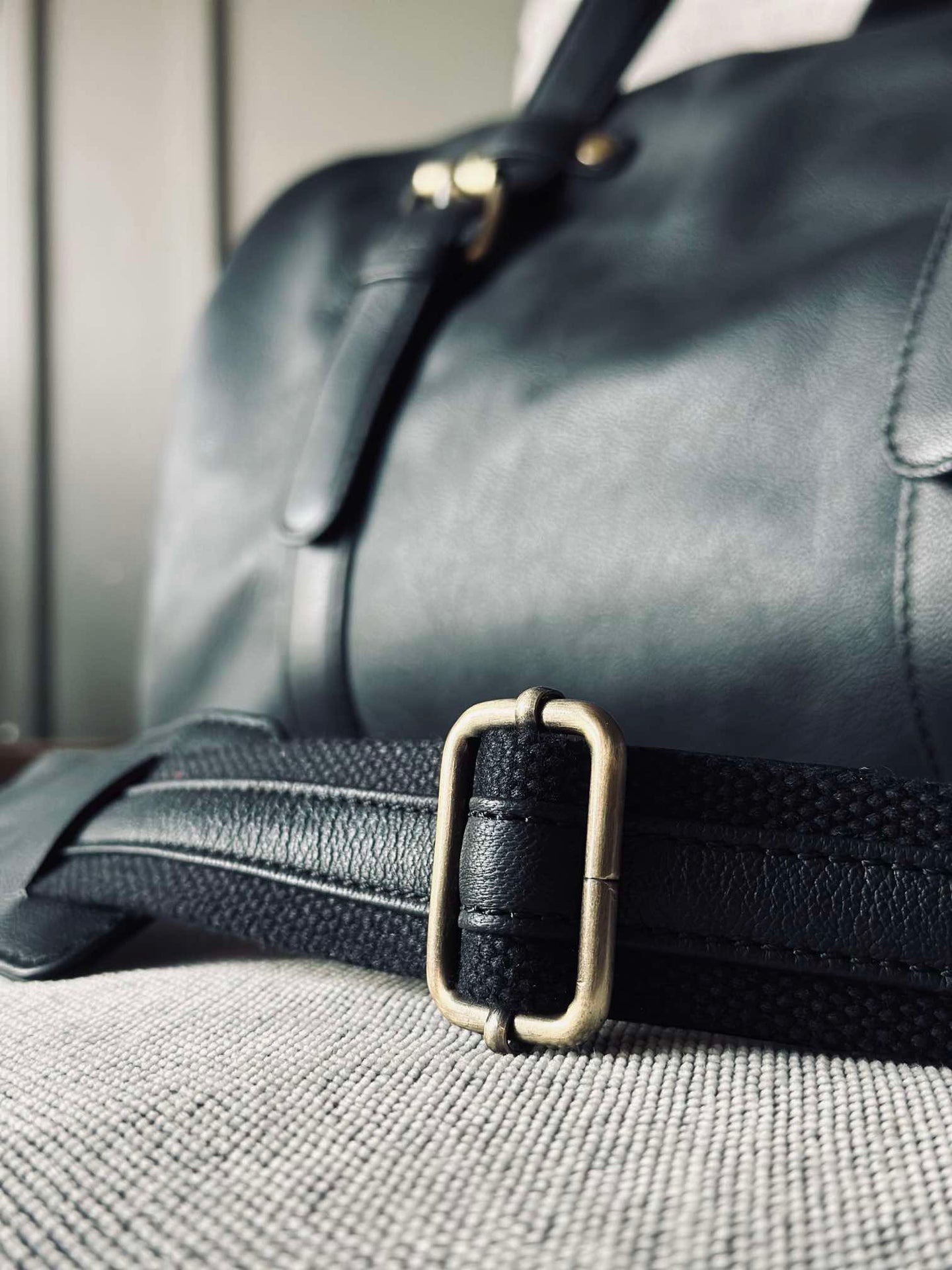 Treningstaske BLACK leather