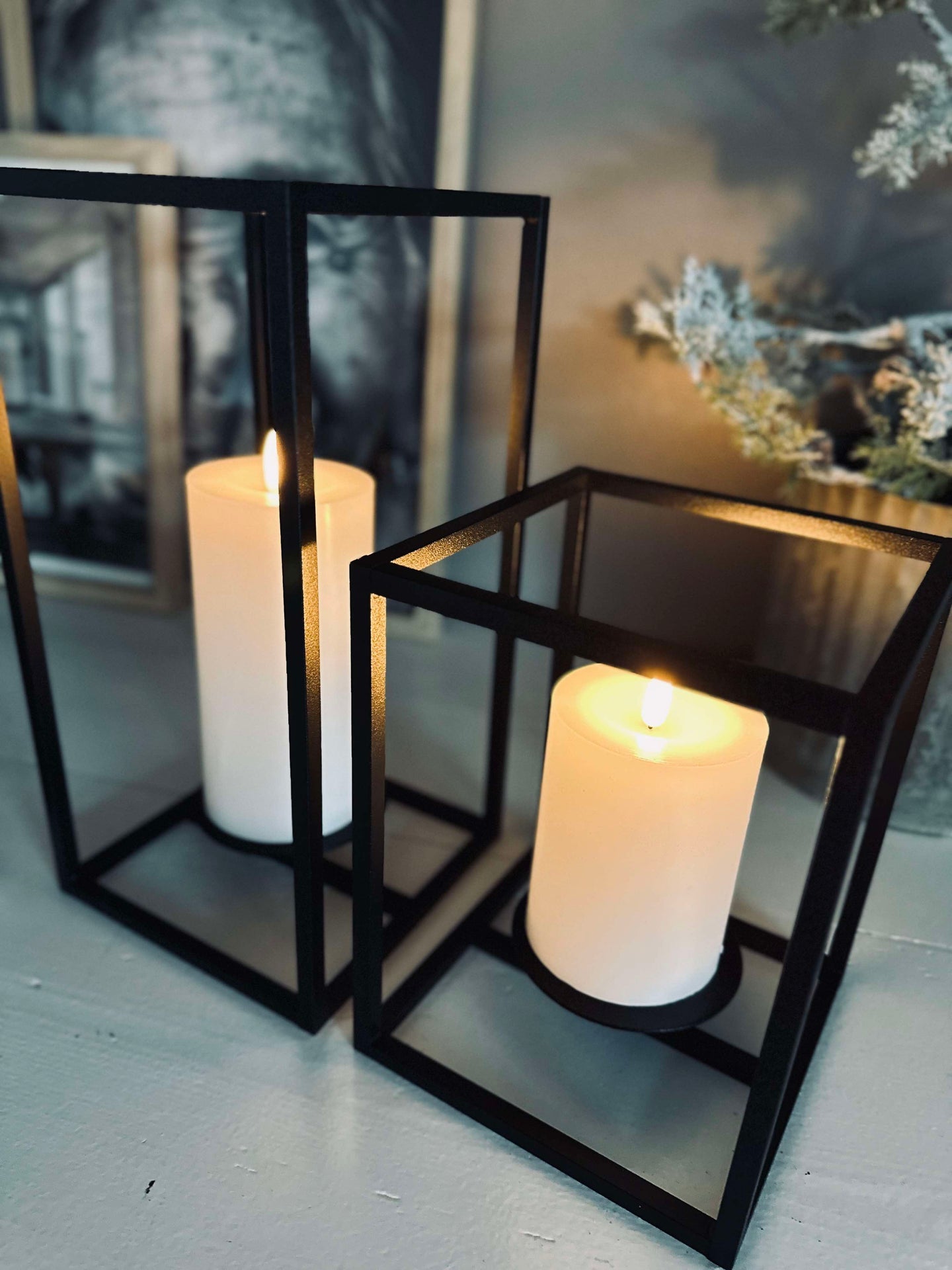 VIAMAJA Cube til kubelys - Sett med 2 staker - Sort