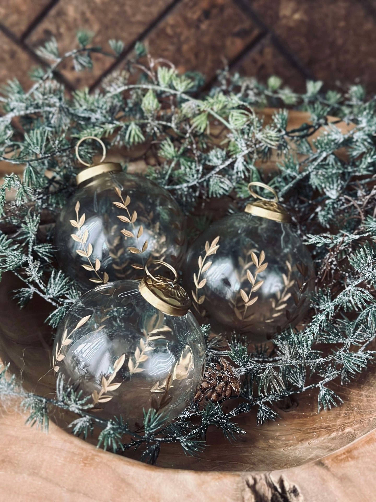 Julekuler i glass - Pakke med 3 stk