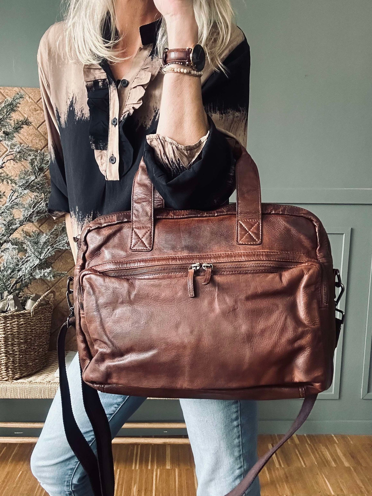 Arbeidsveske - Brown Cow leather