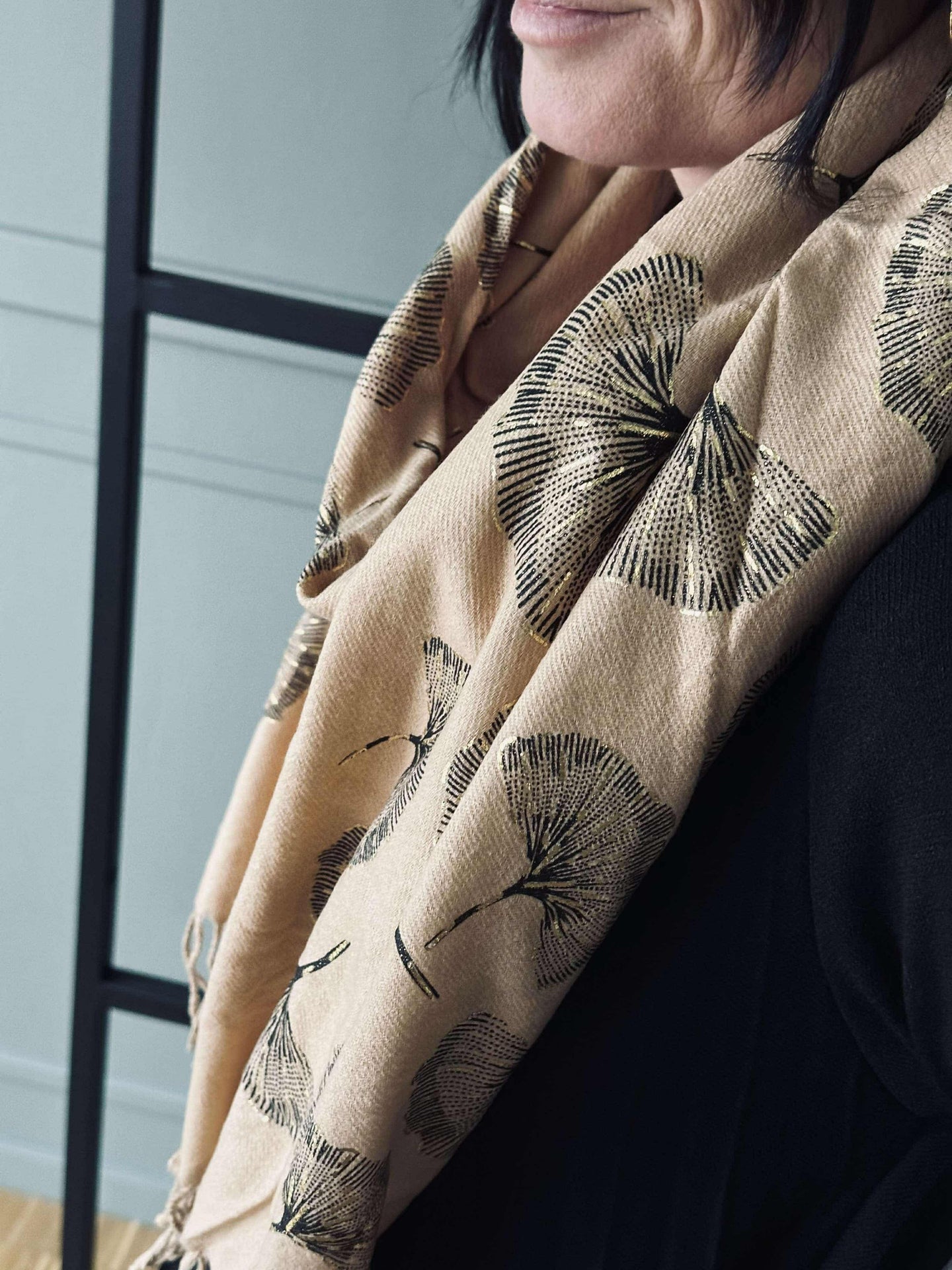 Skjerf Ginkgo - Beige