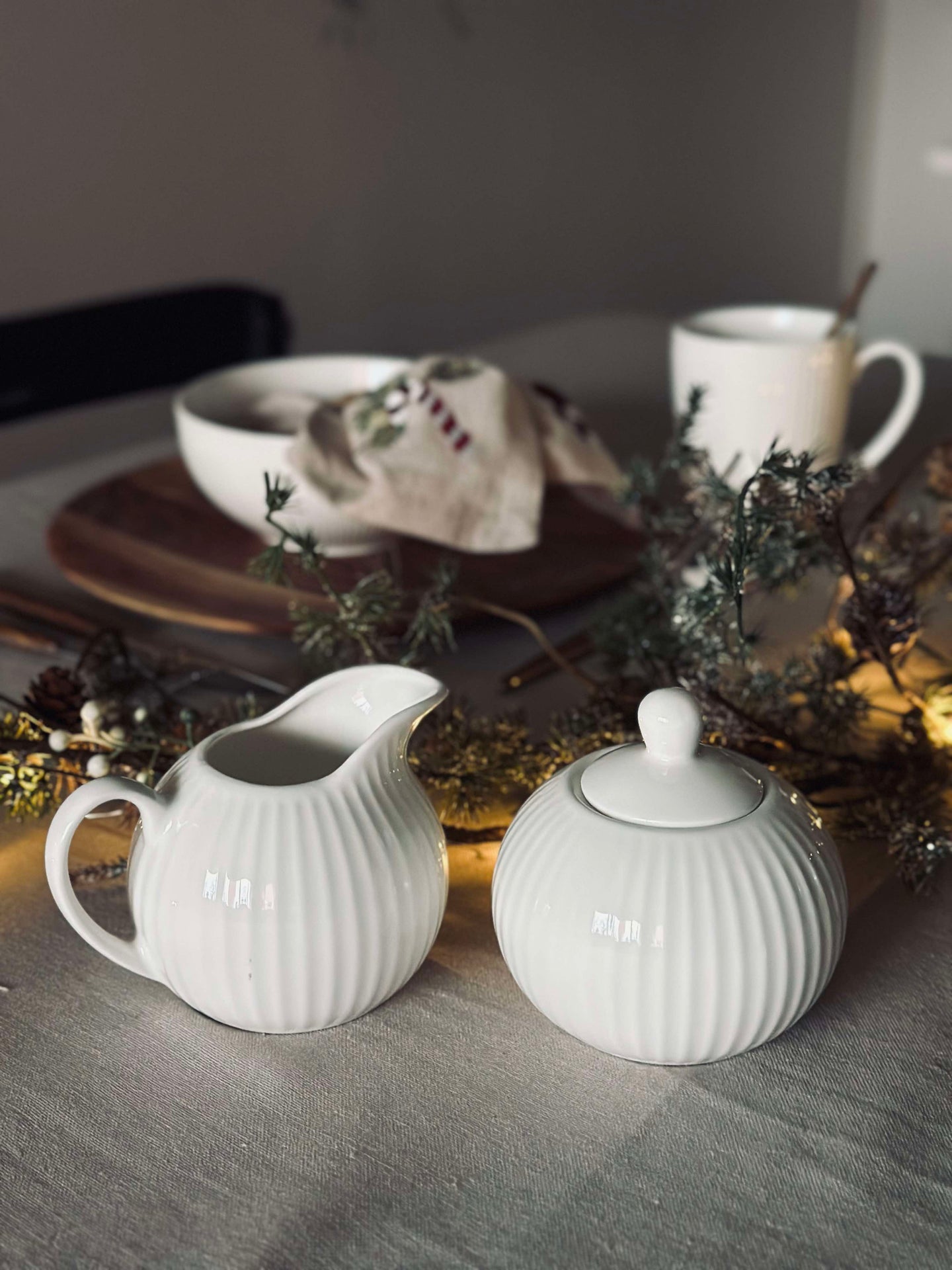 Riflet Melkekanne - Porselen