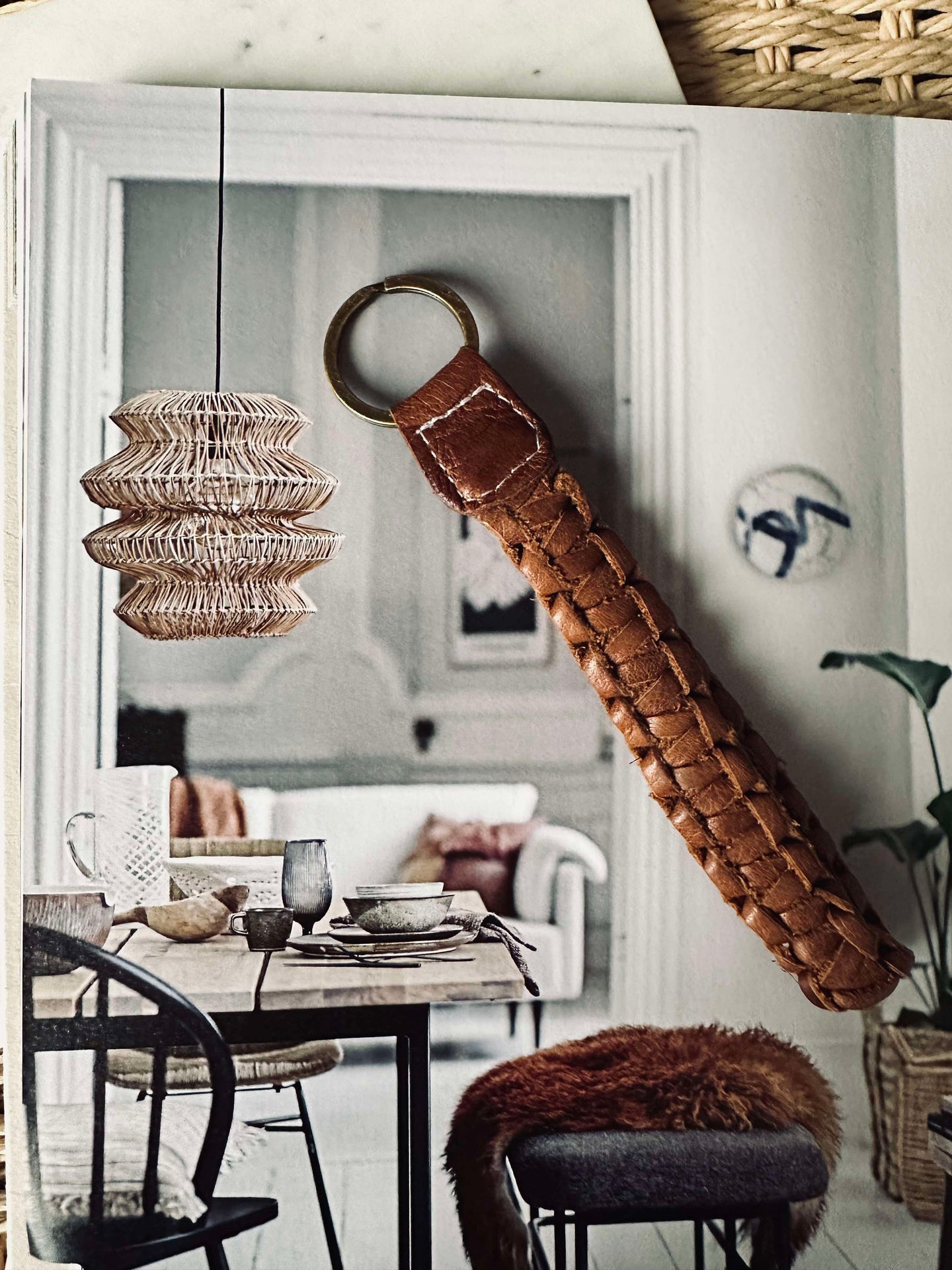 Nøkkelsnor Helma- Leather walnut