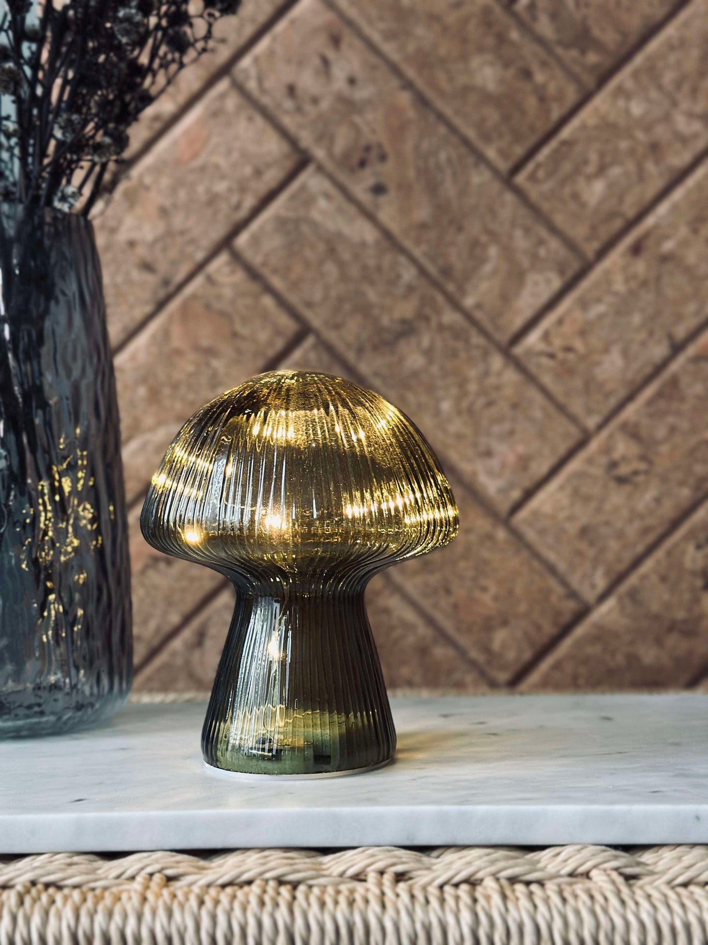 Mushroom med riller 15cm - Grønn