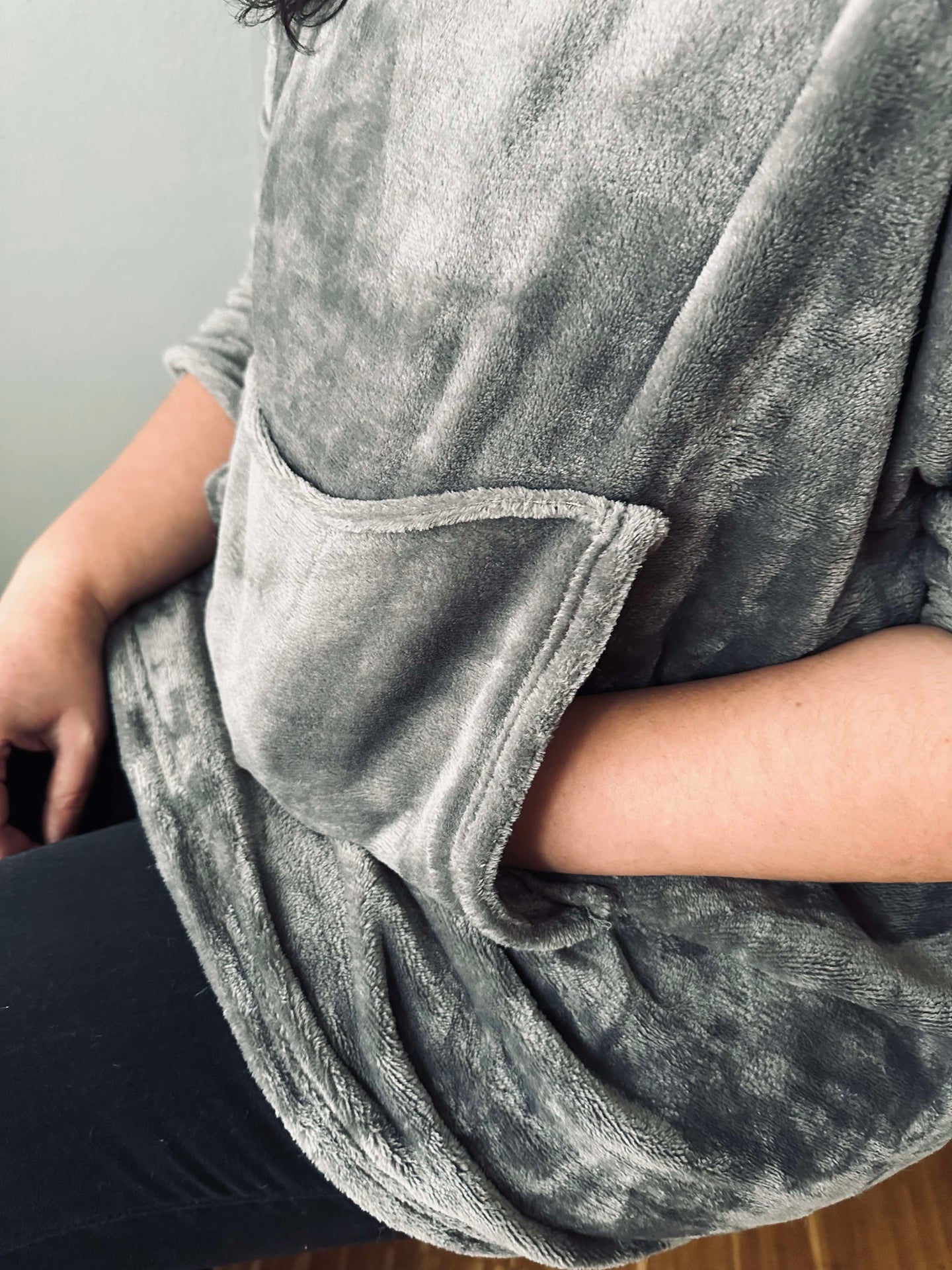 Hettegenser Fleece Grey - Oversize