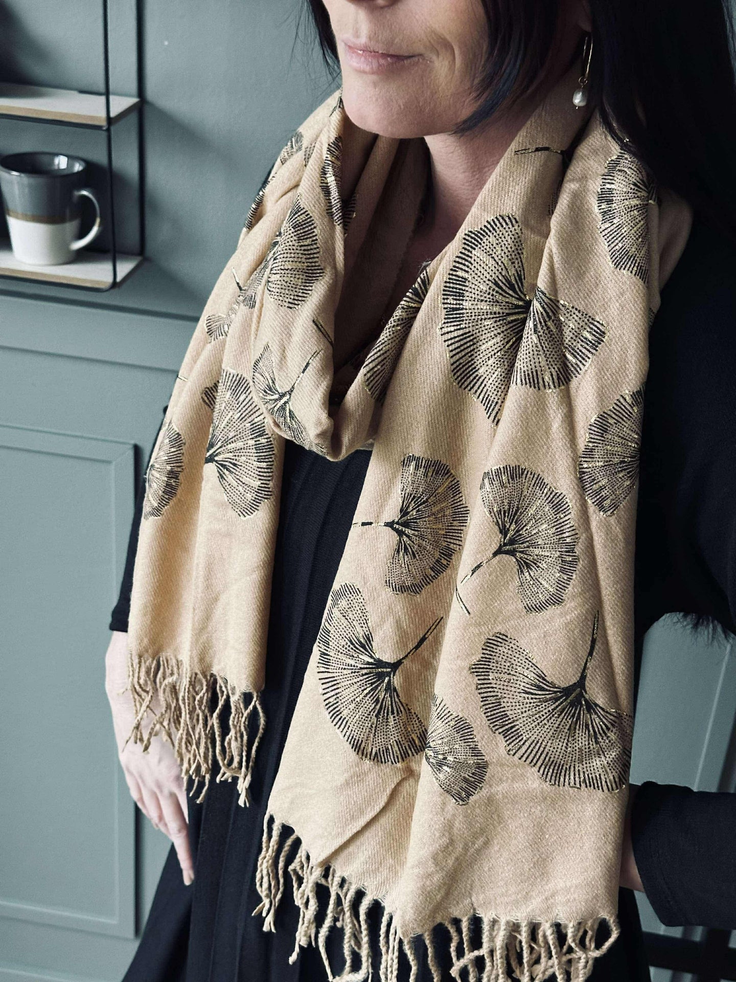 Skjerf Ginkgo - Beige