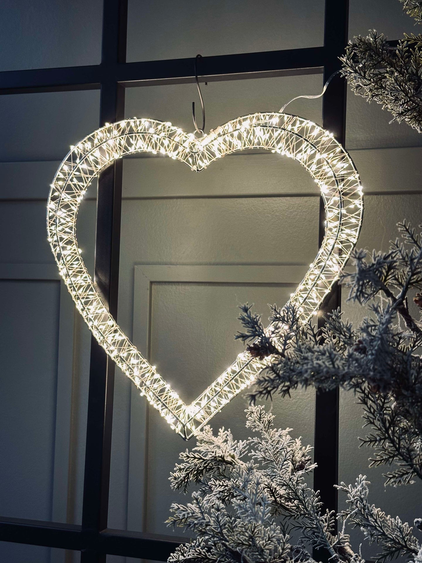 Hjerte med LED-lys - Godkjent for inne og ute