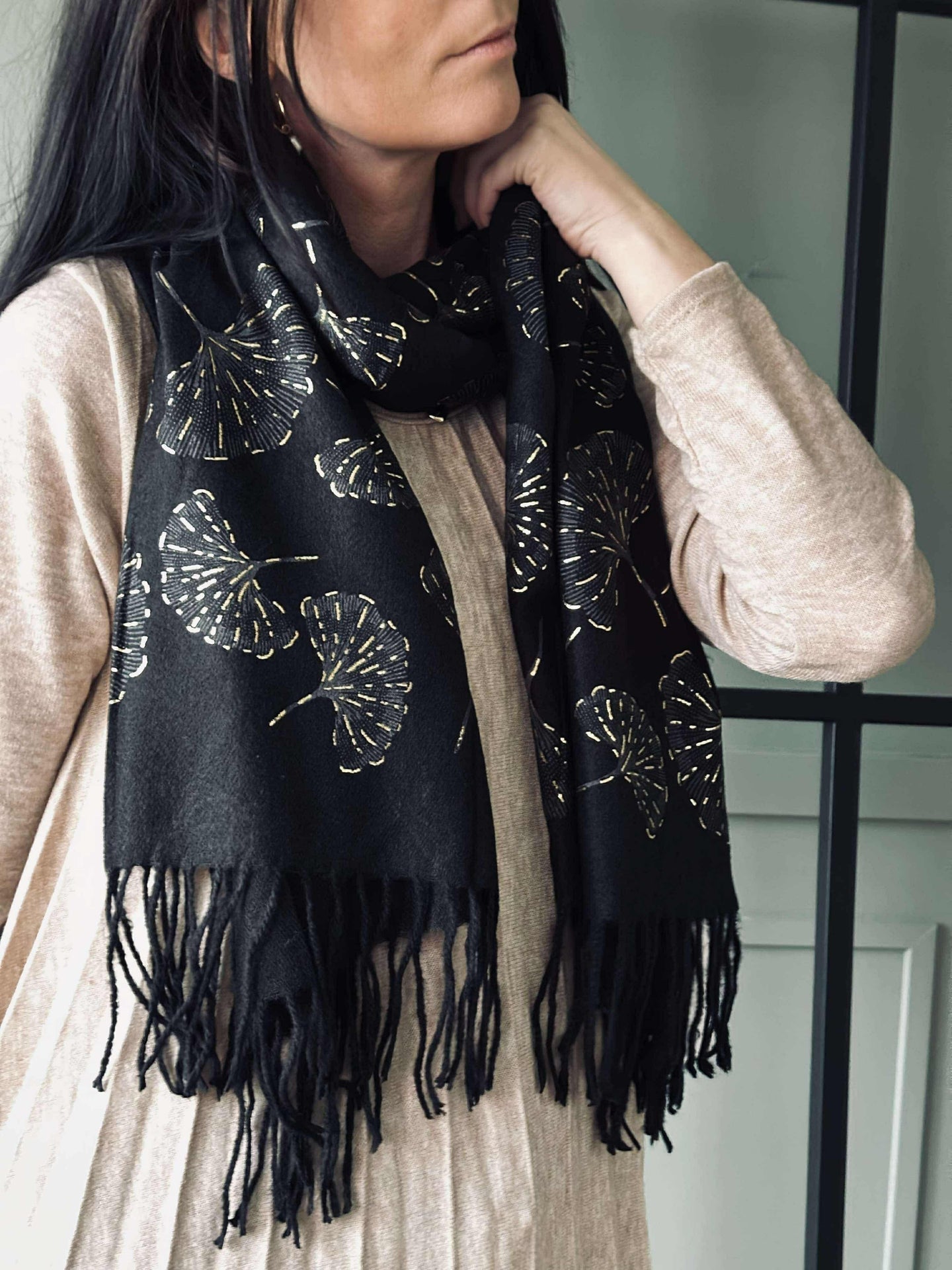 Skjerf Ginkgo - Black