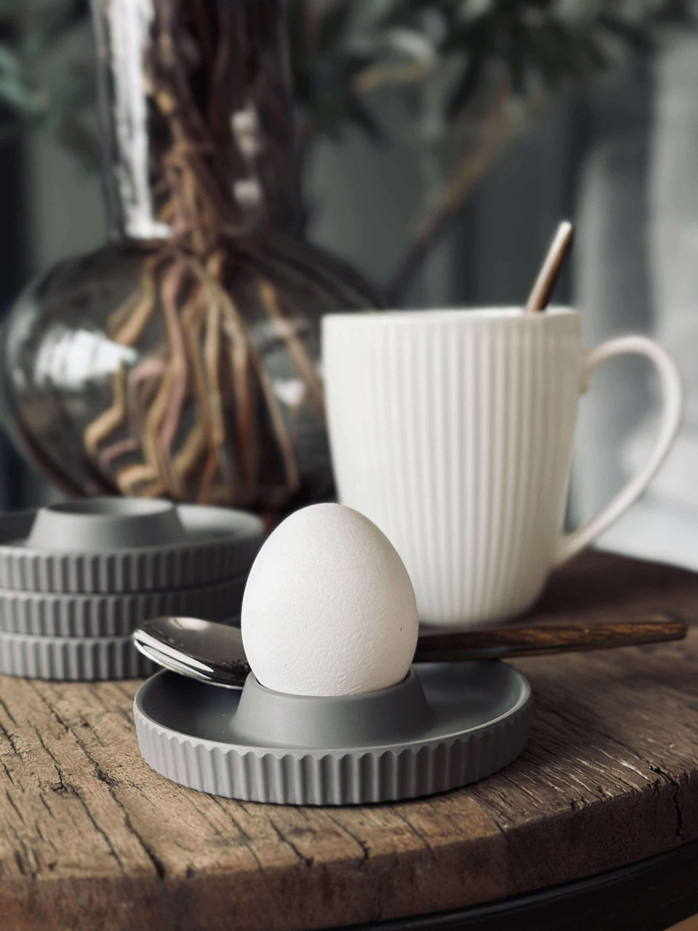 Eggekopper Melamin Taupe - Sett med 4 stk.