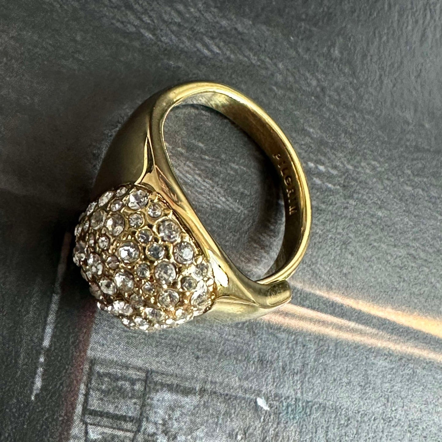 Ring CINDY krystall - Forgylt