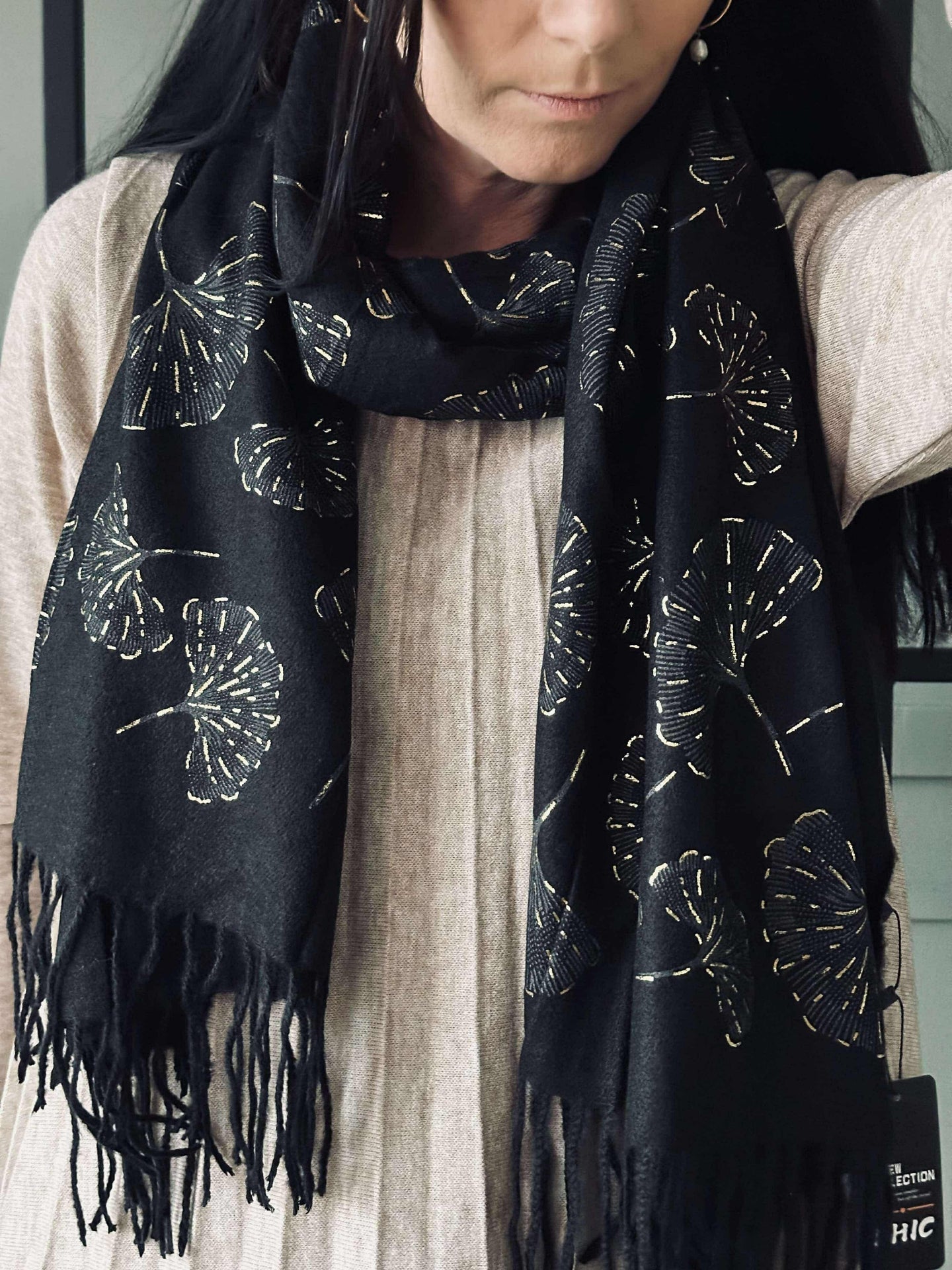 Skjerf Ginkgo - Black