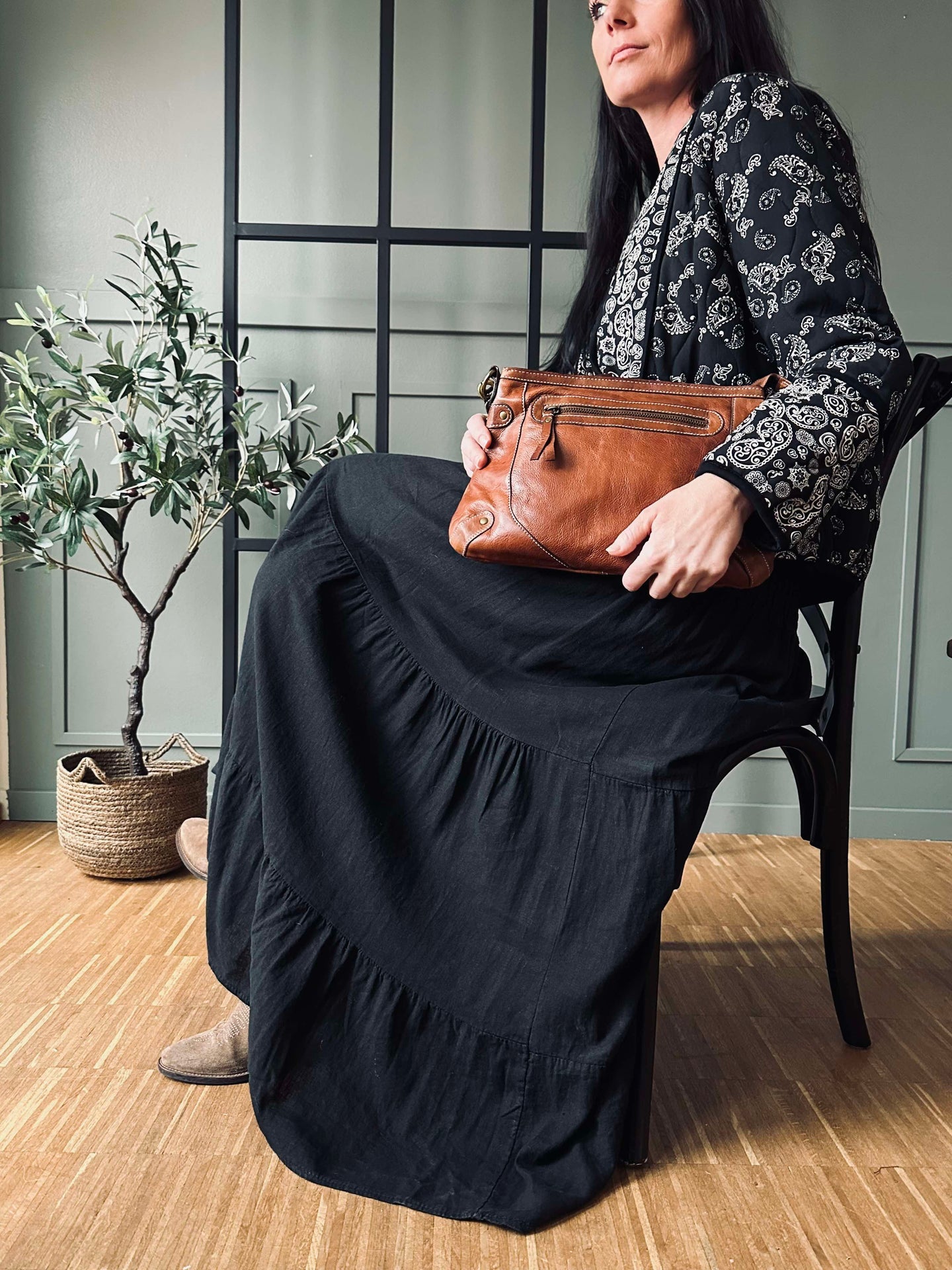 Skjørt med smock - Black