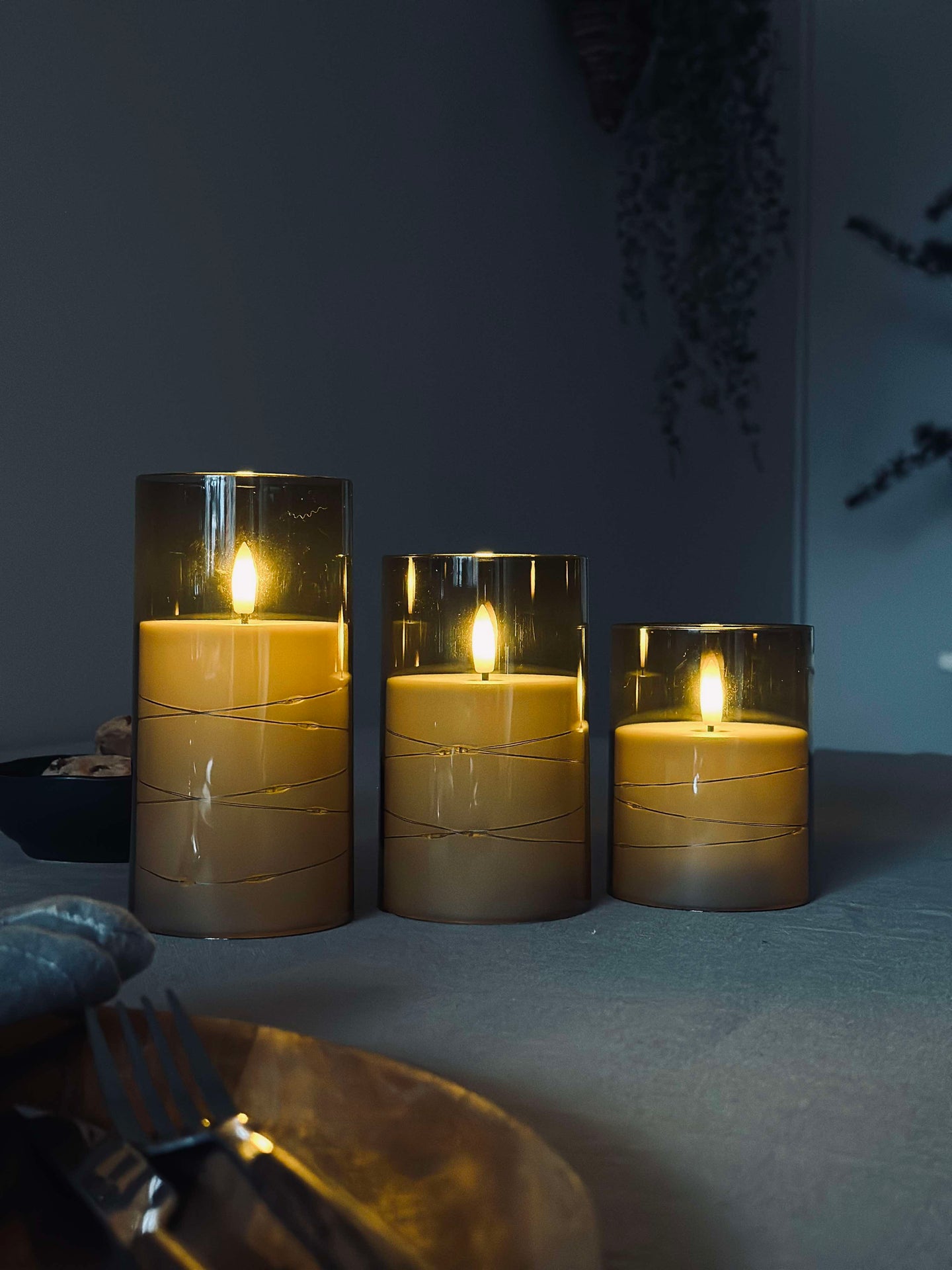 LED-lys ALMA 3 stk m. fjernkontroll