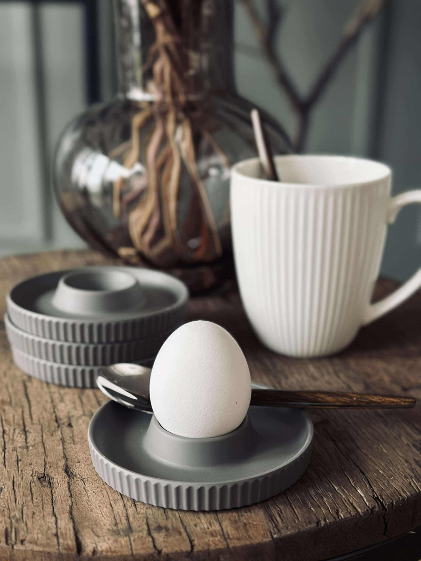 Eggekopper Melamin Taupe - Sett med 4 stk.