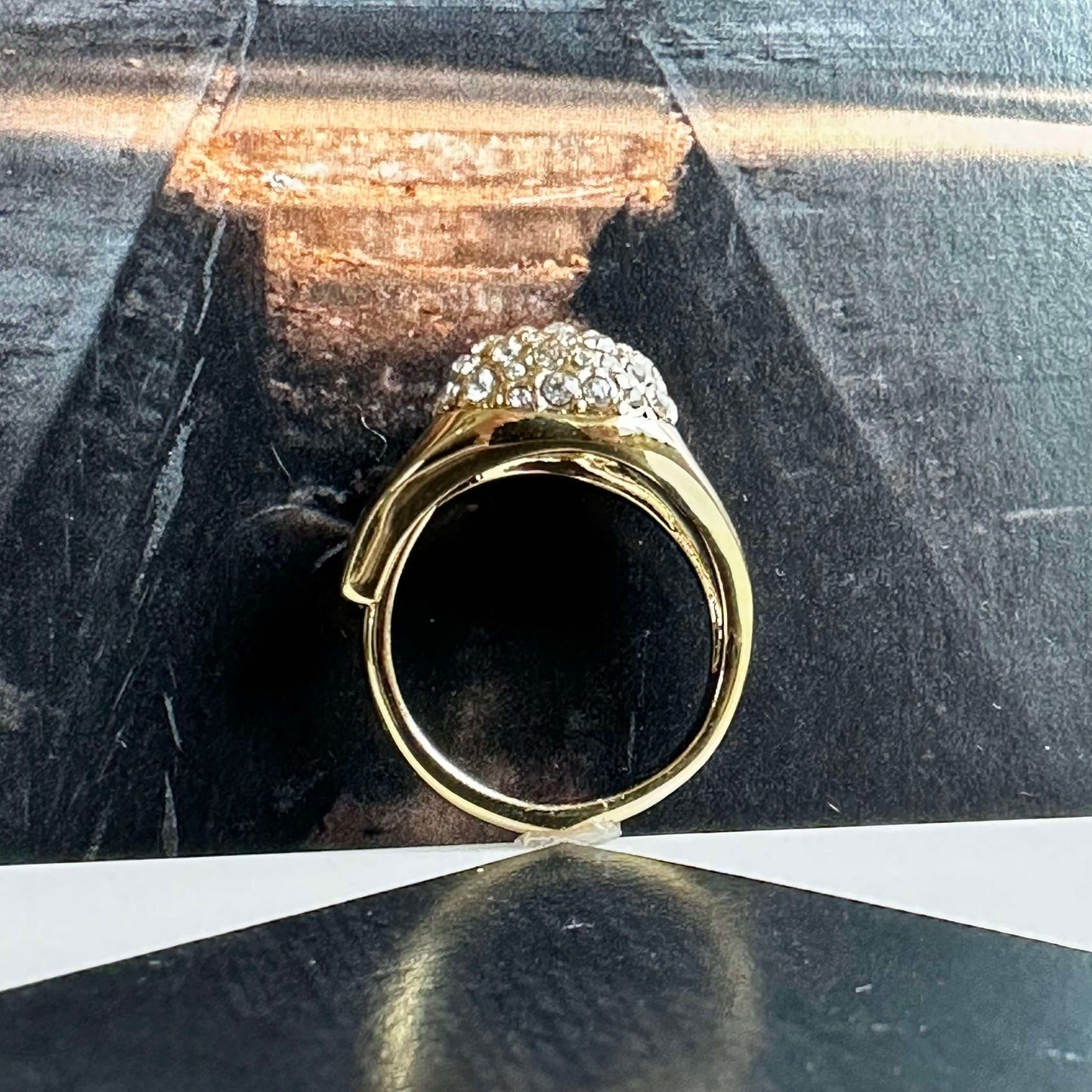 Ring CINDY krystall - Forgylt