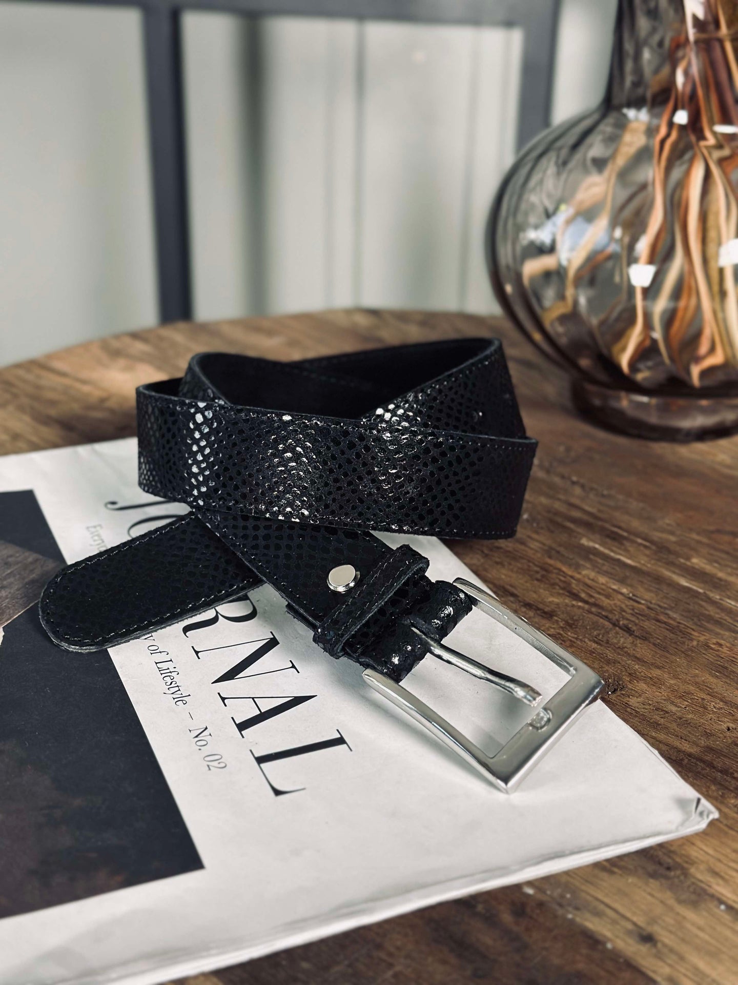 Belte Alba - Black Croco