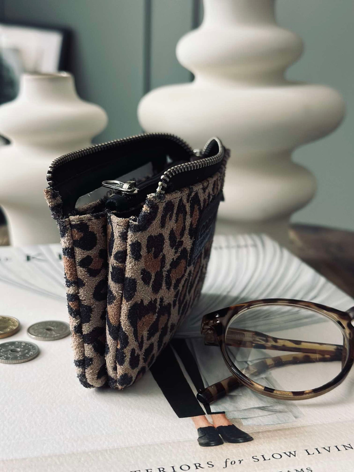 Pung i mykt ruskinn - Leopard