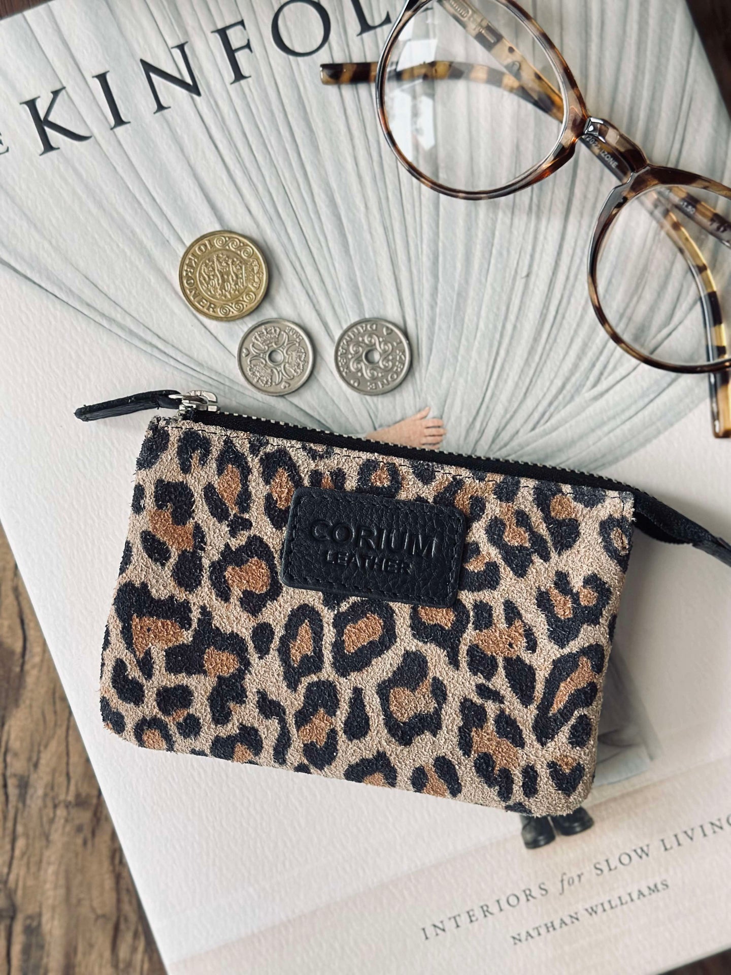 Pung i mykt ruskinn - Leopard