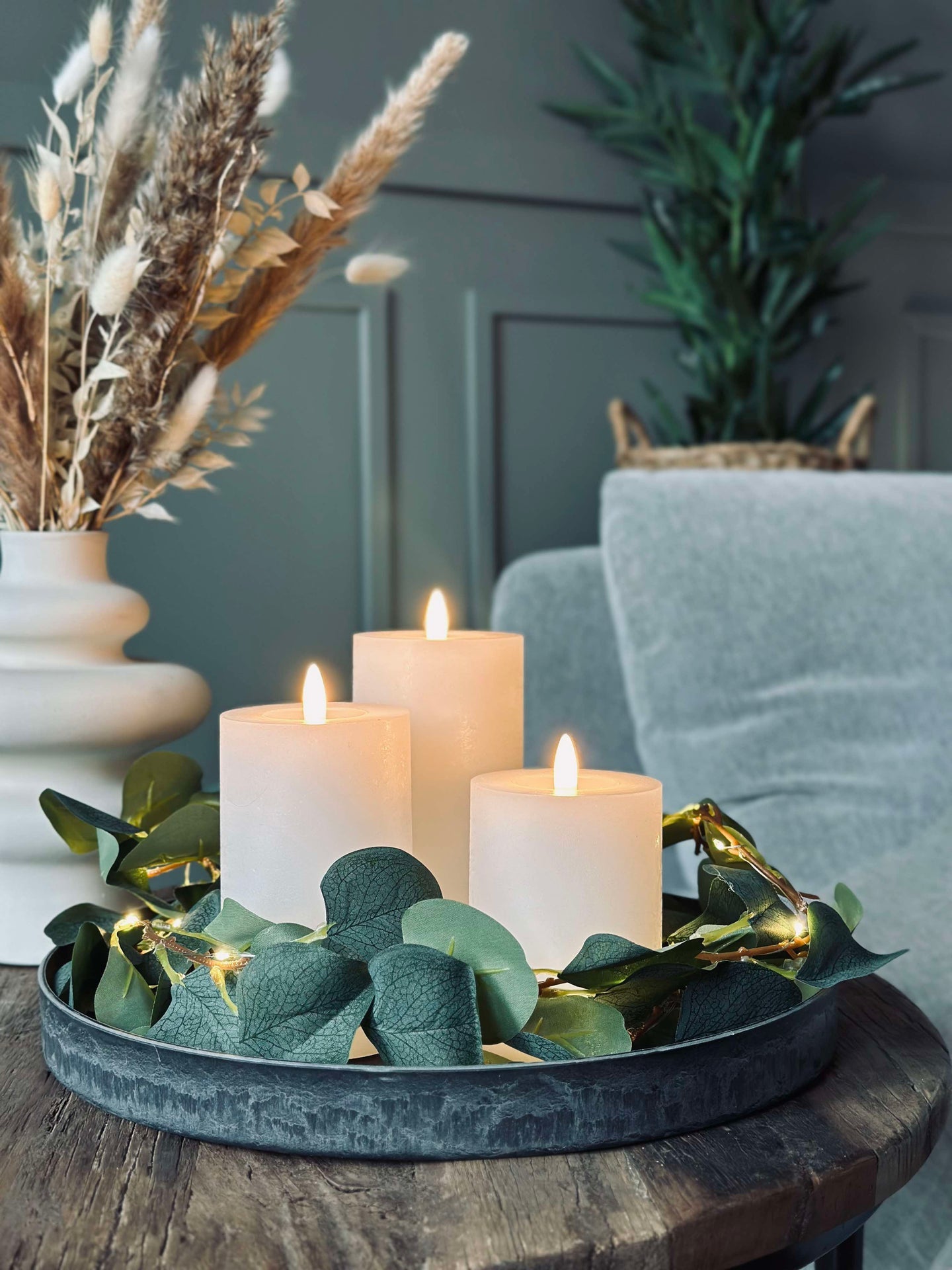 Rundt fat / brett i betonglook - Stor