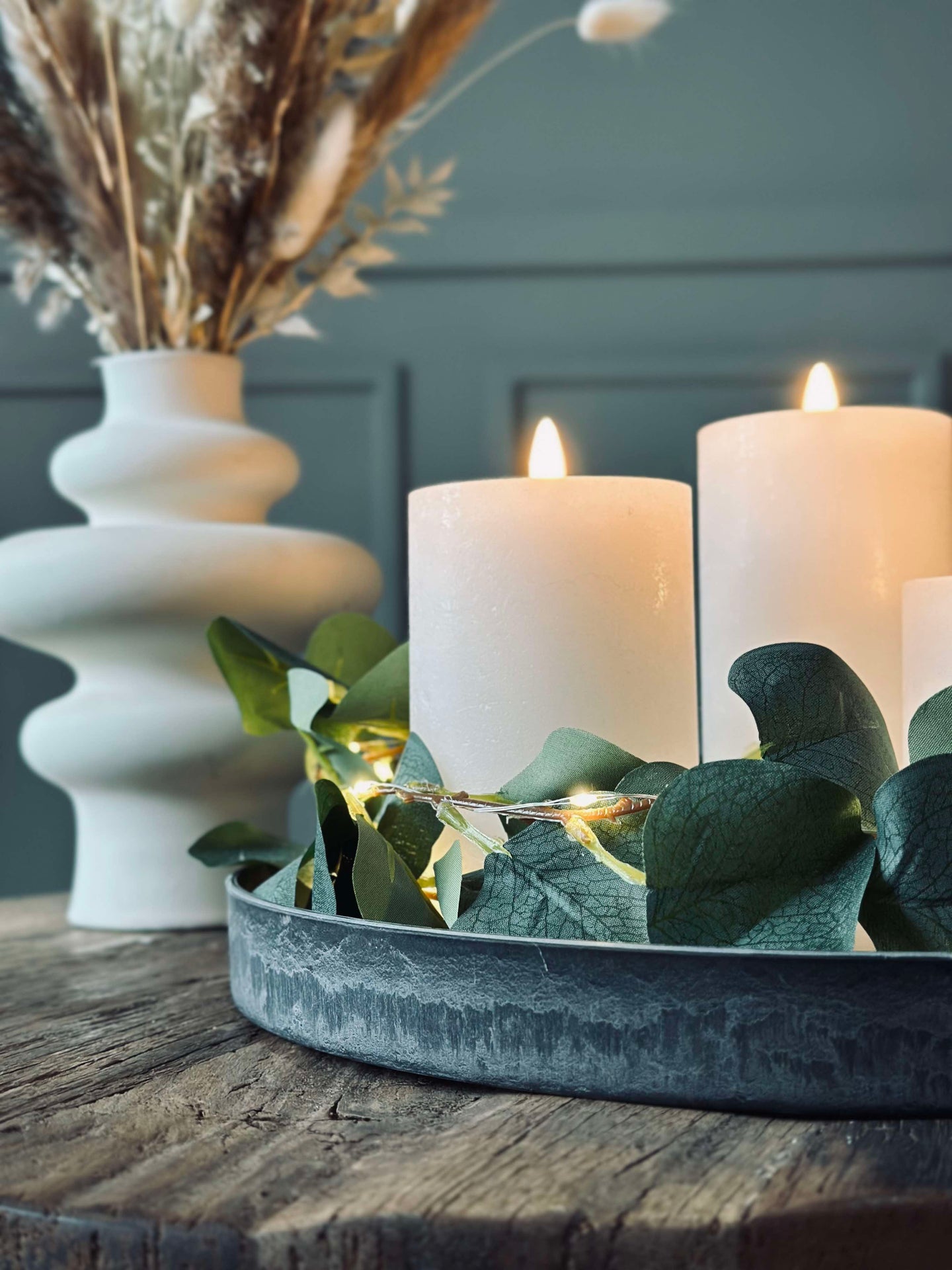 Rundt fat / brett i betonglook - Stor