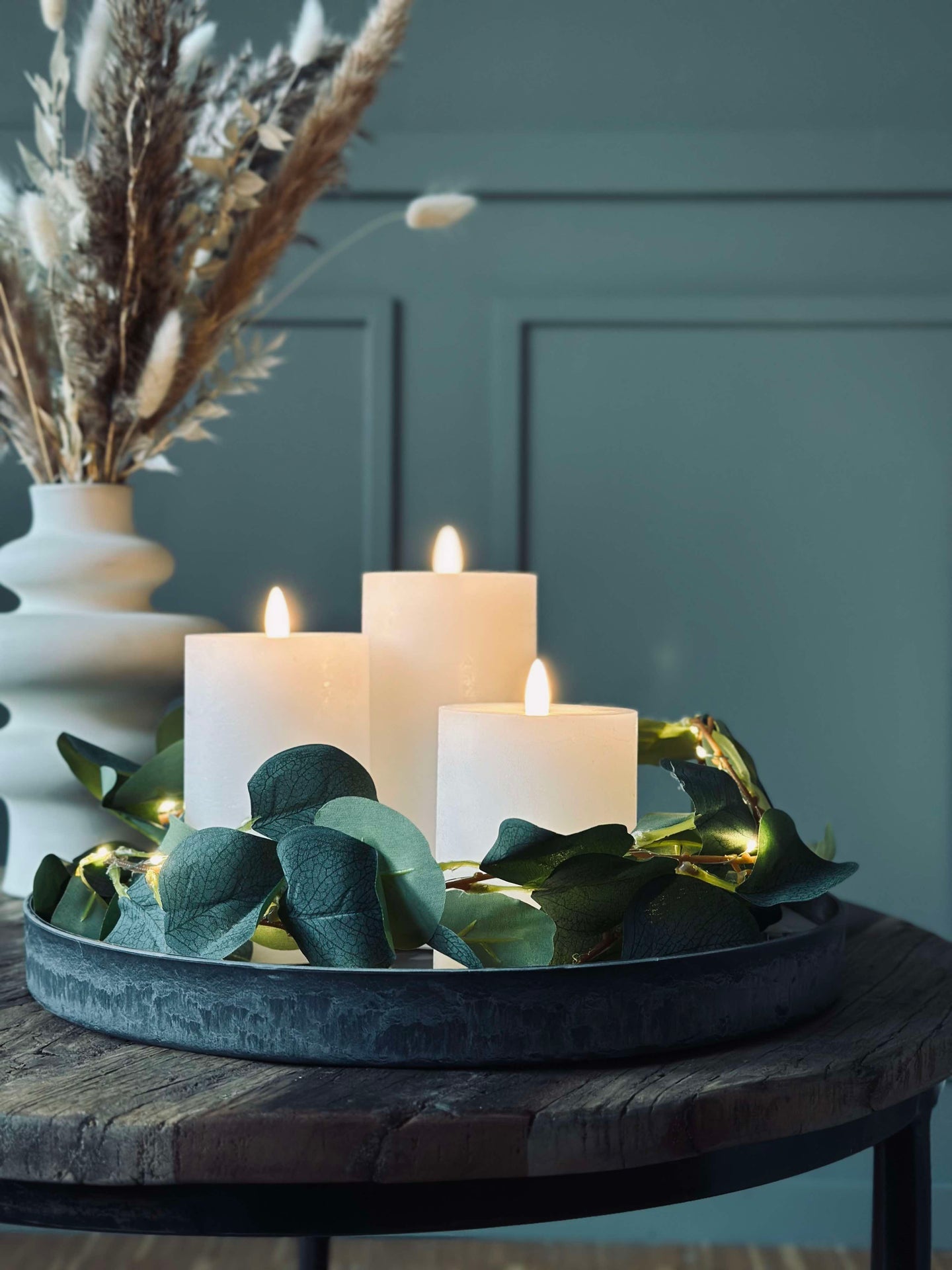 Rundt fat / brett i betonglook - Stor