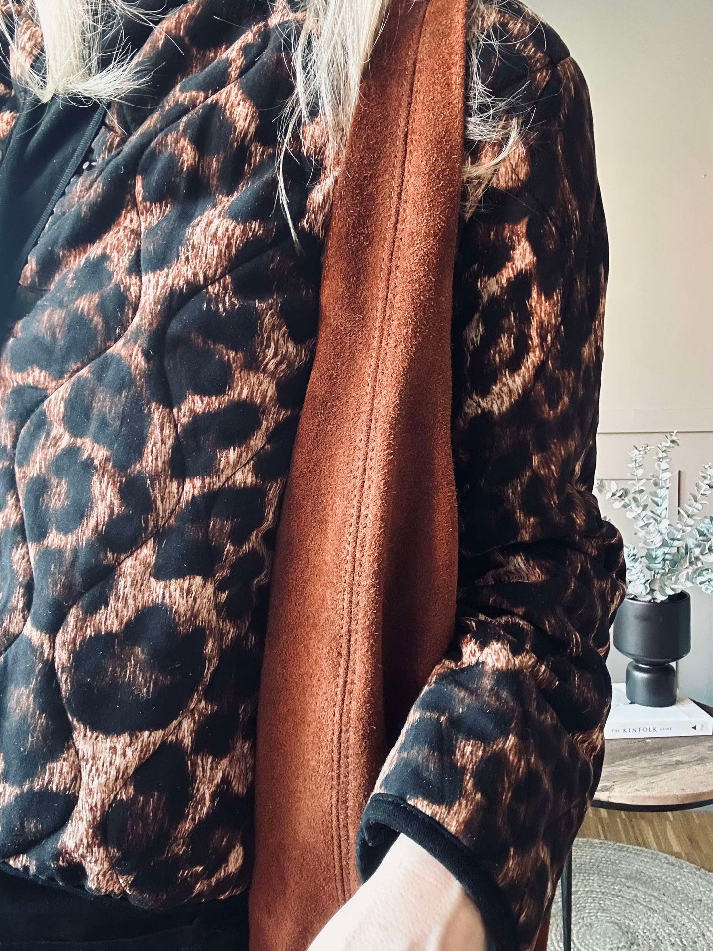 Shopper mørk cognac ruskinn