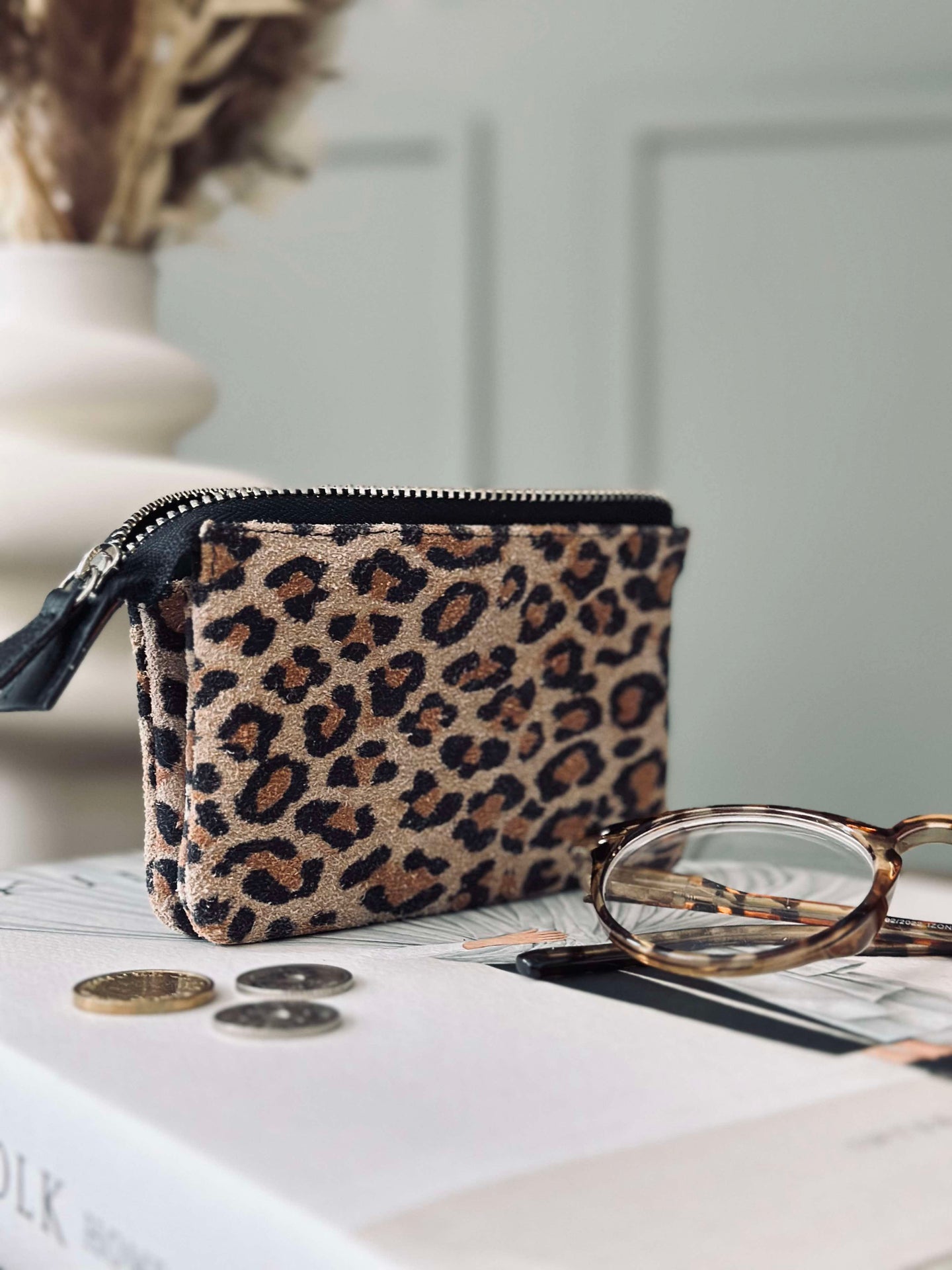 Pung i mykt ruskinn - Leopard