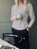 Bluse Christel strib - Svart / Krem