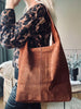 Shopper mørk cognac ruskinn