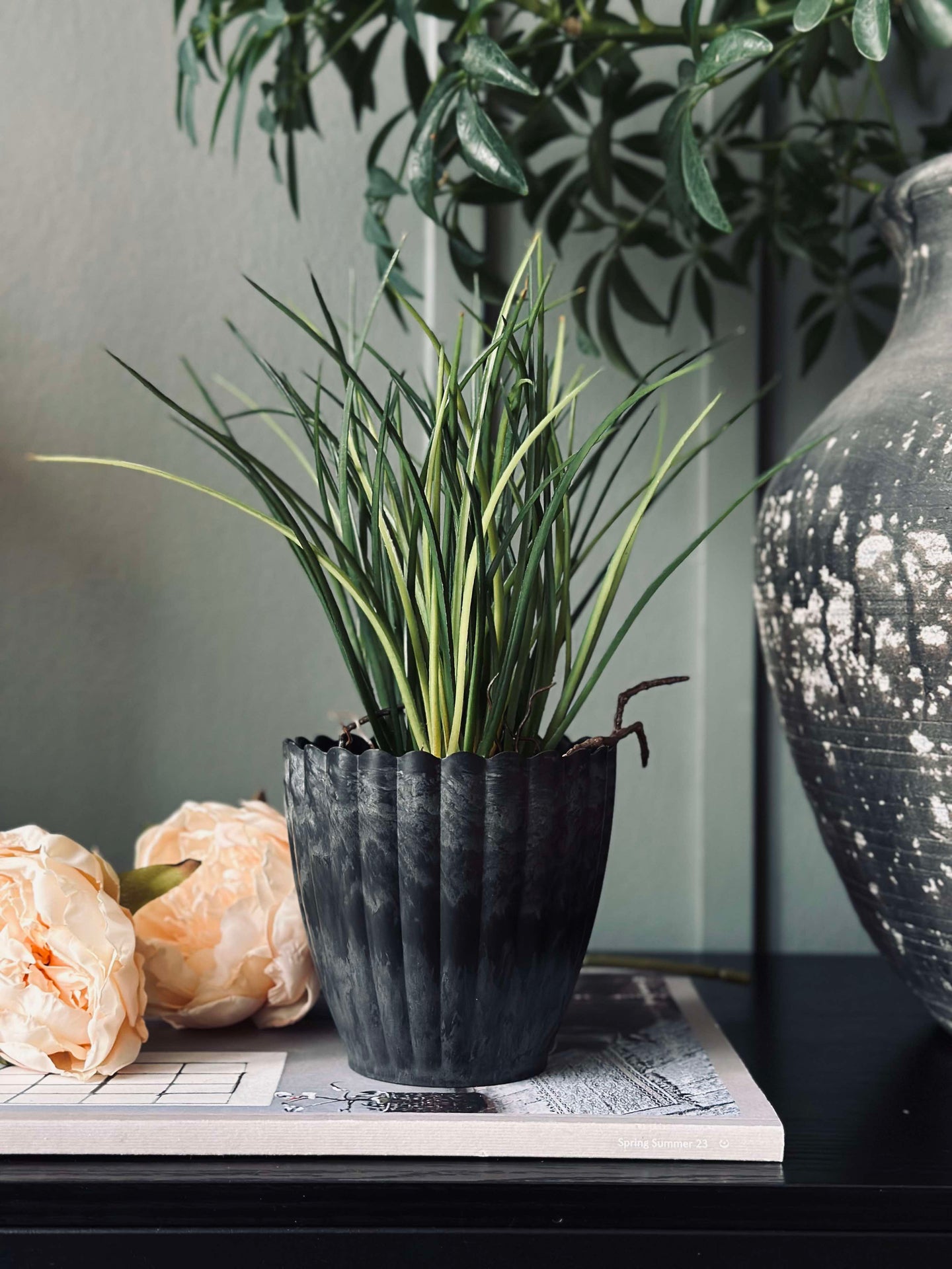 Urtepotte i stone betong-look - Liten