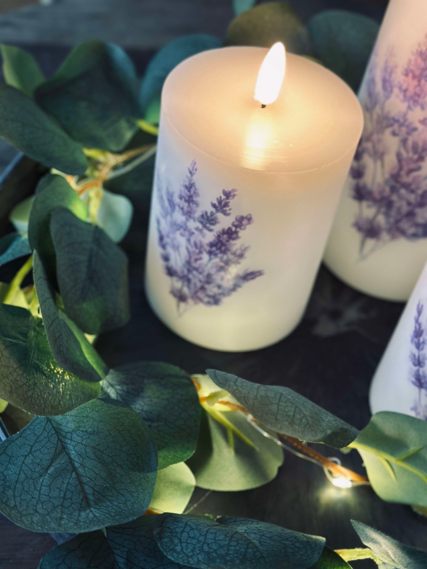 LED FLORA Lavendel – Sett med 3 stk og fjernkontroll