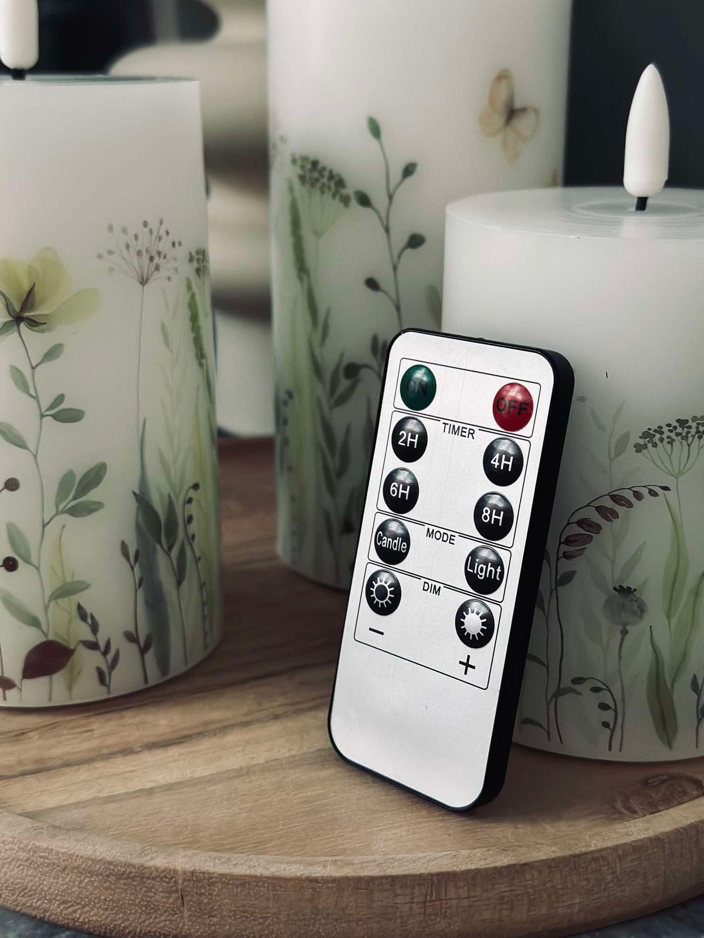LED WILD FLORA – Sett med 3 stk og fjernkontroll