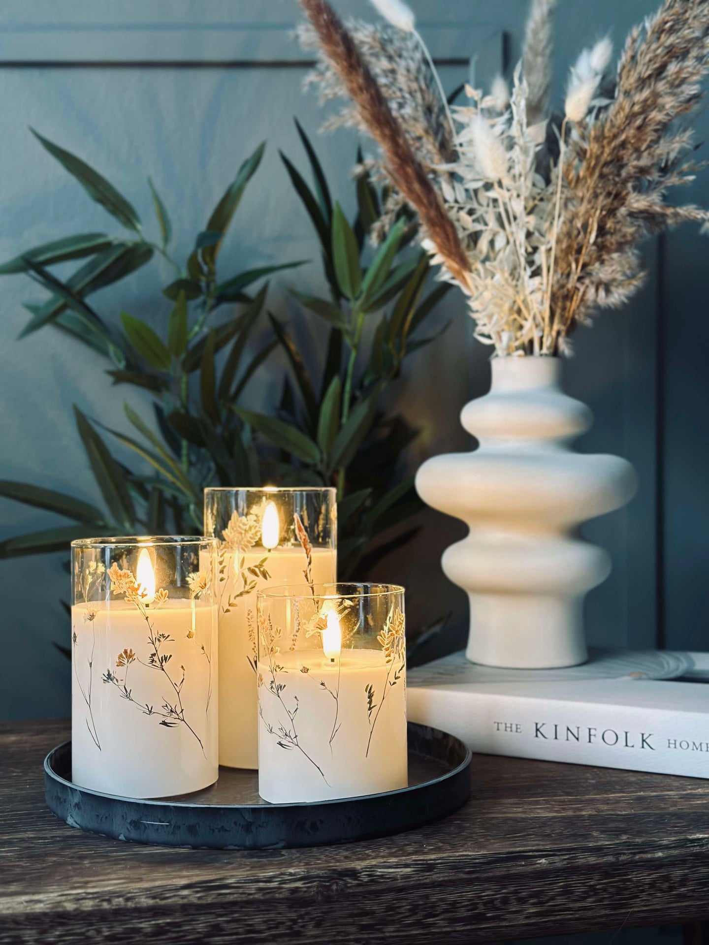 LED FLORA Cylinder  – Sett med 3 stk og fjernkontroll