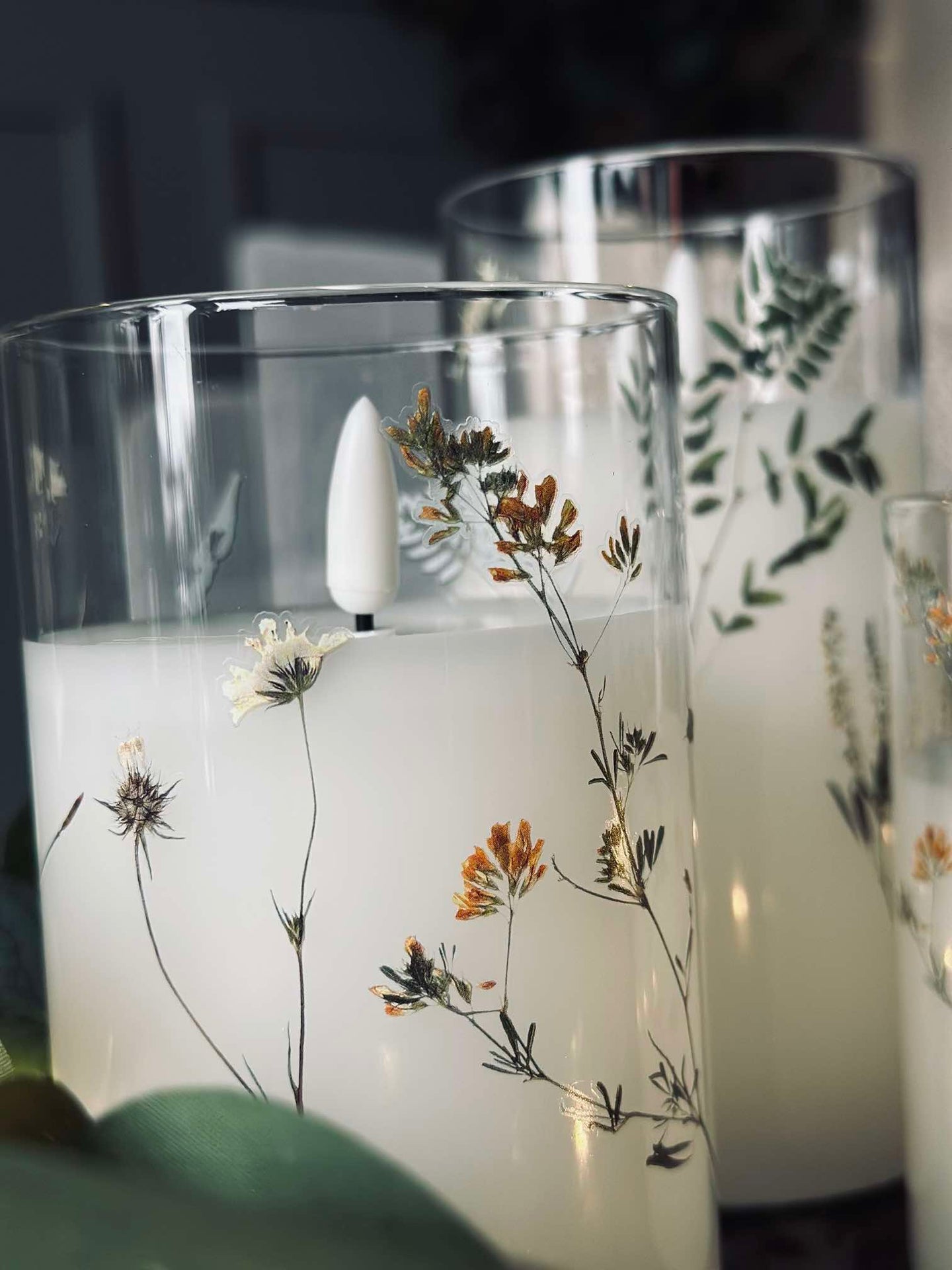 LED FLORA Cylinder  – Sett med 3 stk og fjernkontroll