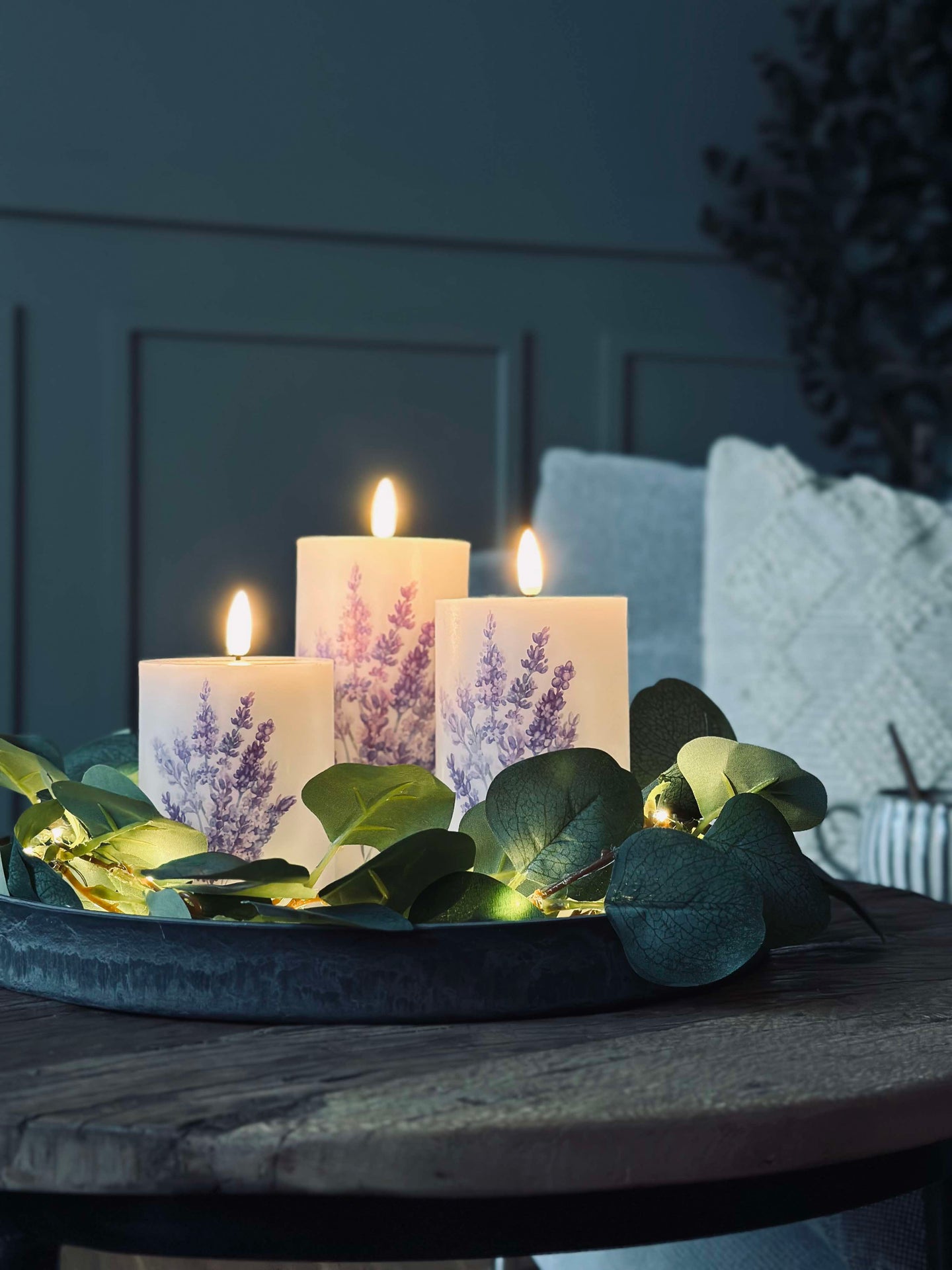 LED FLORA Lavendel – Sett med 3 stk og fjernkontroll
