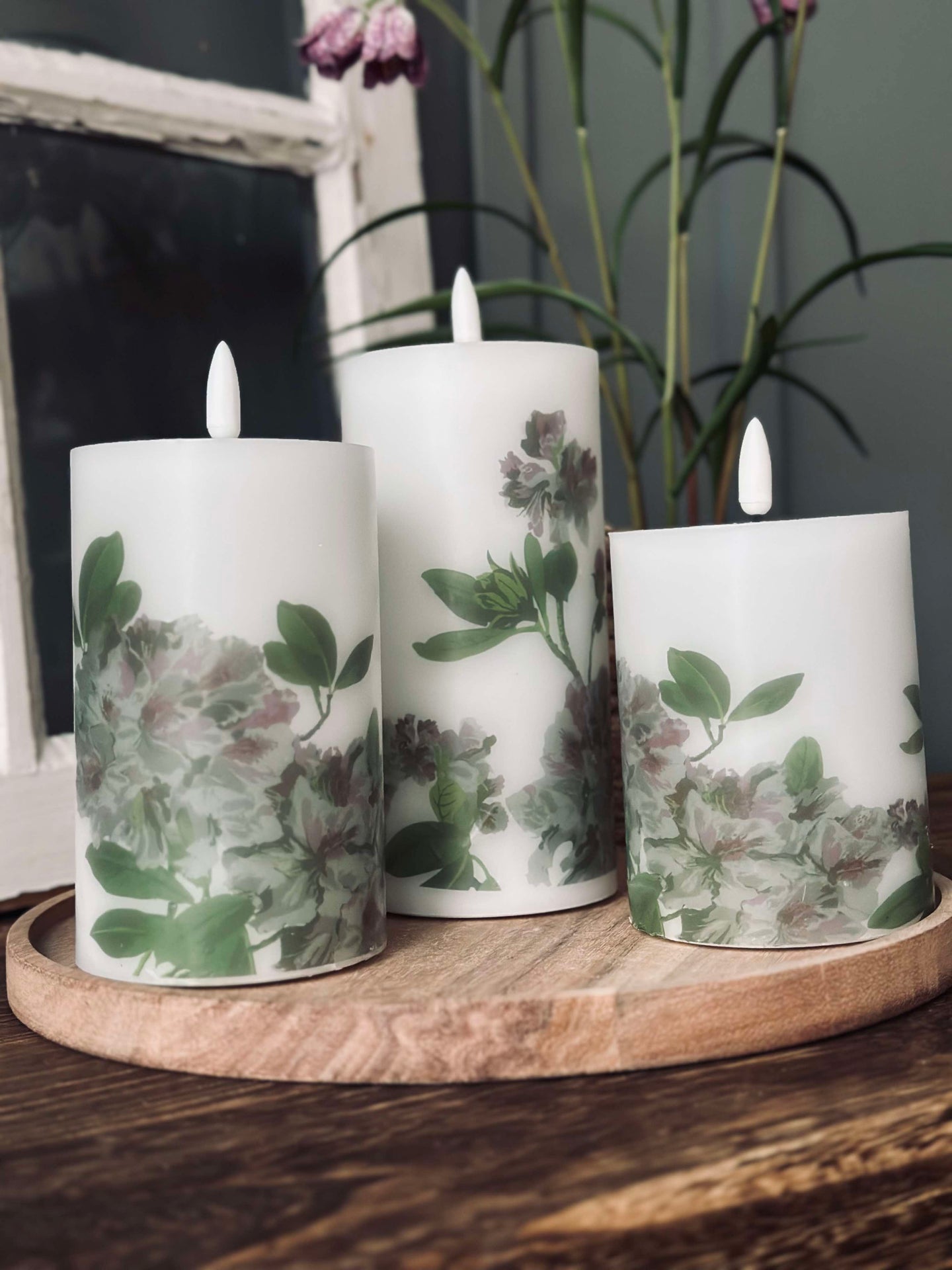 LED Hortensia – Sett med 3 stk og fjernkontroll