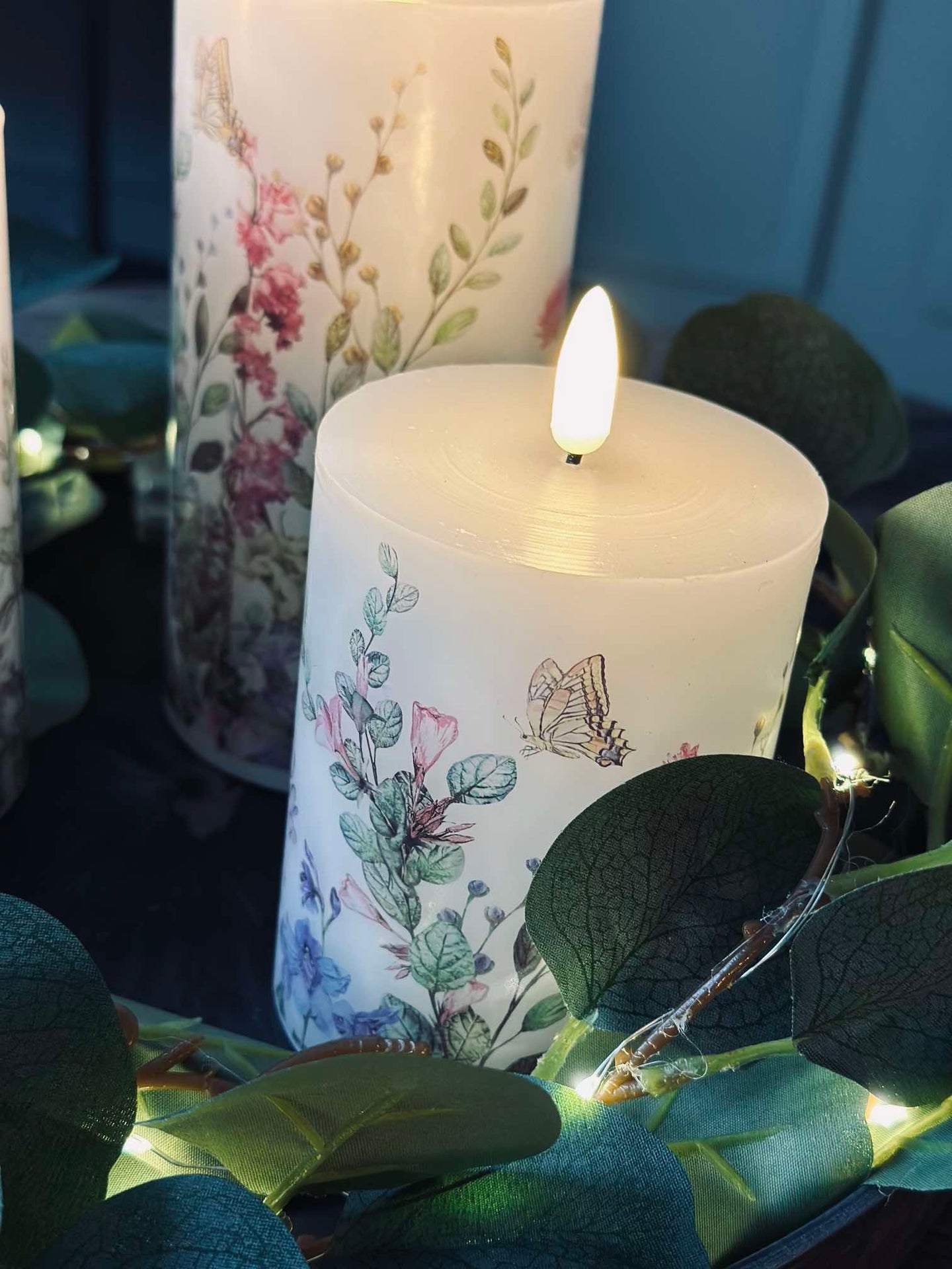 LED blokklys FLORA – Sett med 3 stk og fjernkontroll