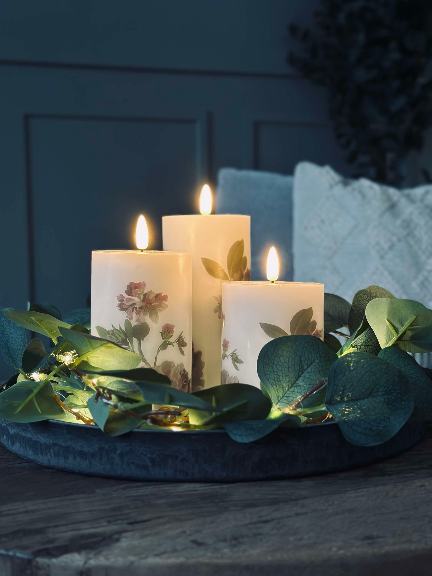 LED Hortensia – Sett med 3 stk og fjernkontroll