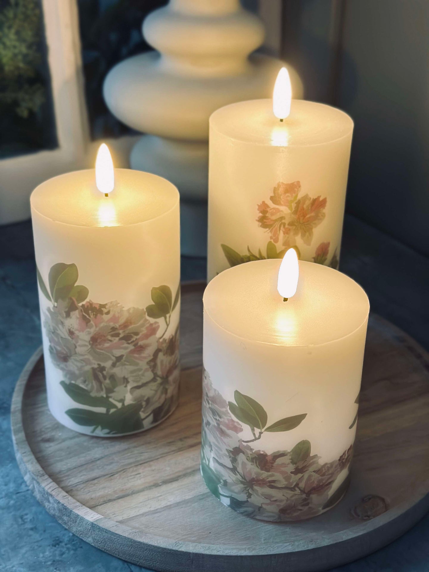 LED Hortensia – Sett med 3 stk og fjernkontroll
