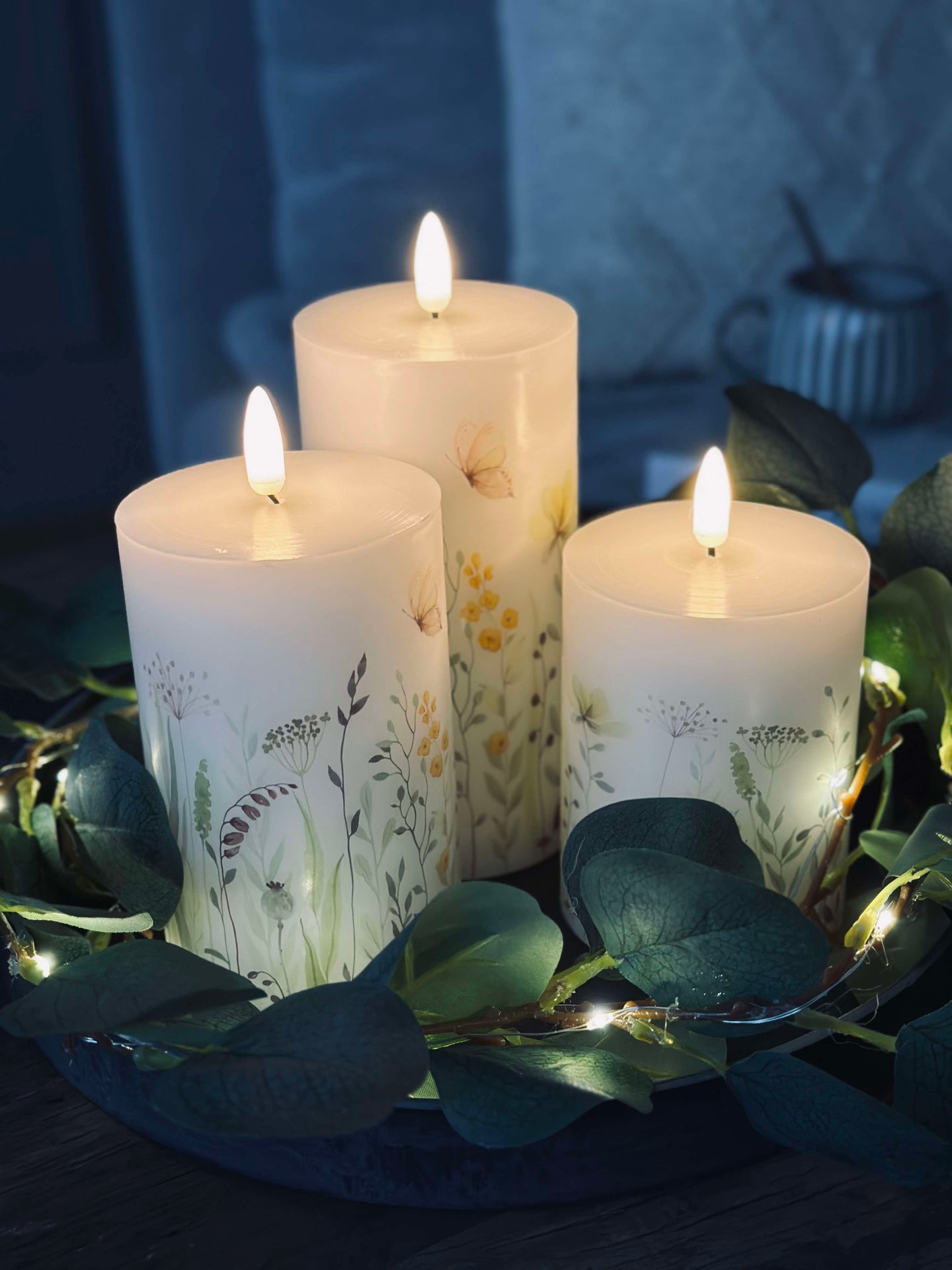 LED WILD FLORA – Sett med 3 stk og fjernkontroll