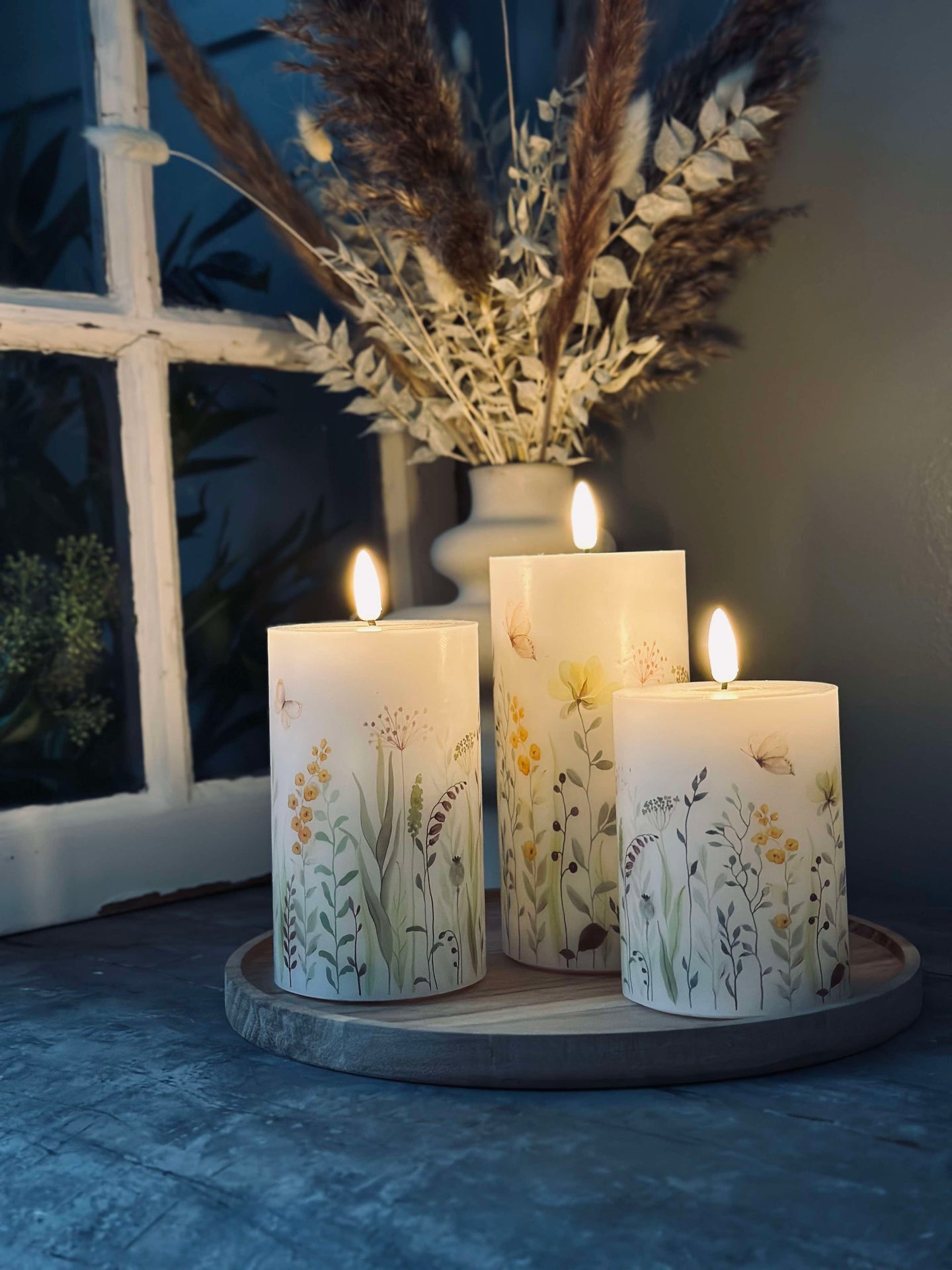 LED WILD FLORA – Sett med 3 stk og fjernkontroll