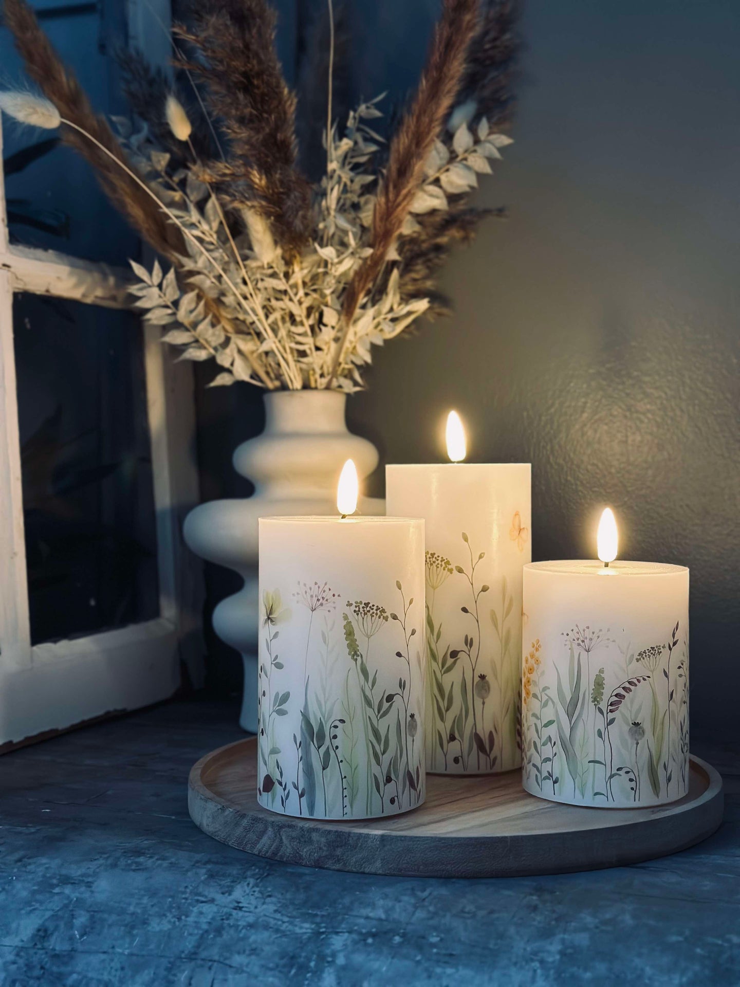 LED WILD FLORA – Sett med 3 stk og fjernkontroll