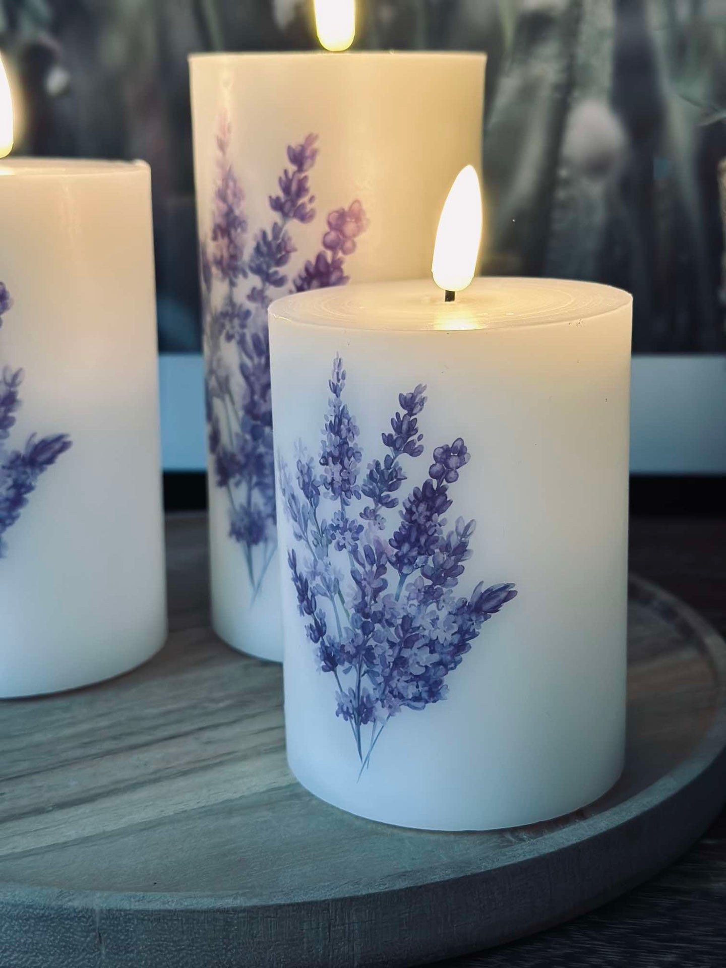 LED FLORA Lavendel – Sett med 3 stk og fjernkontroll