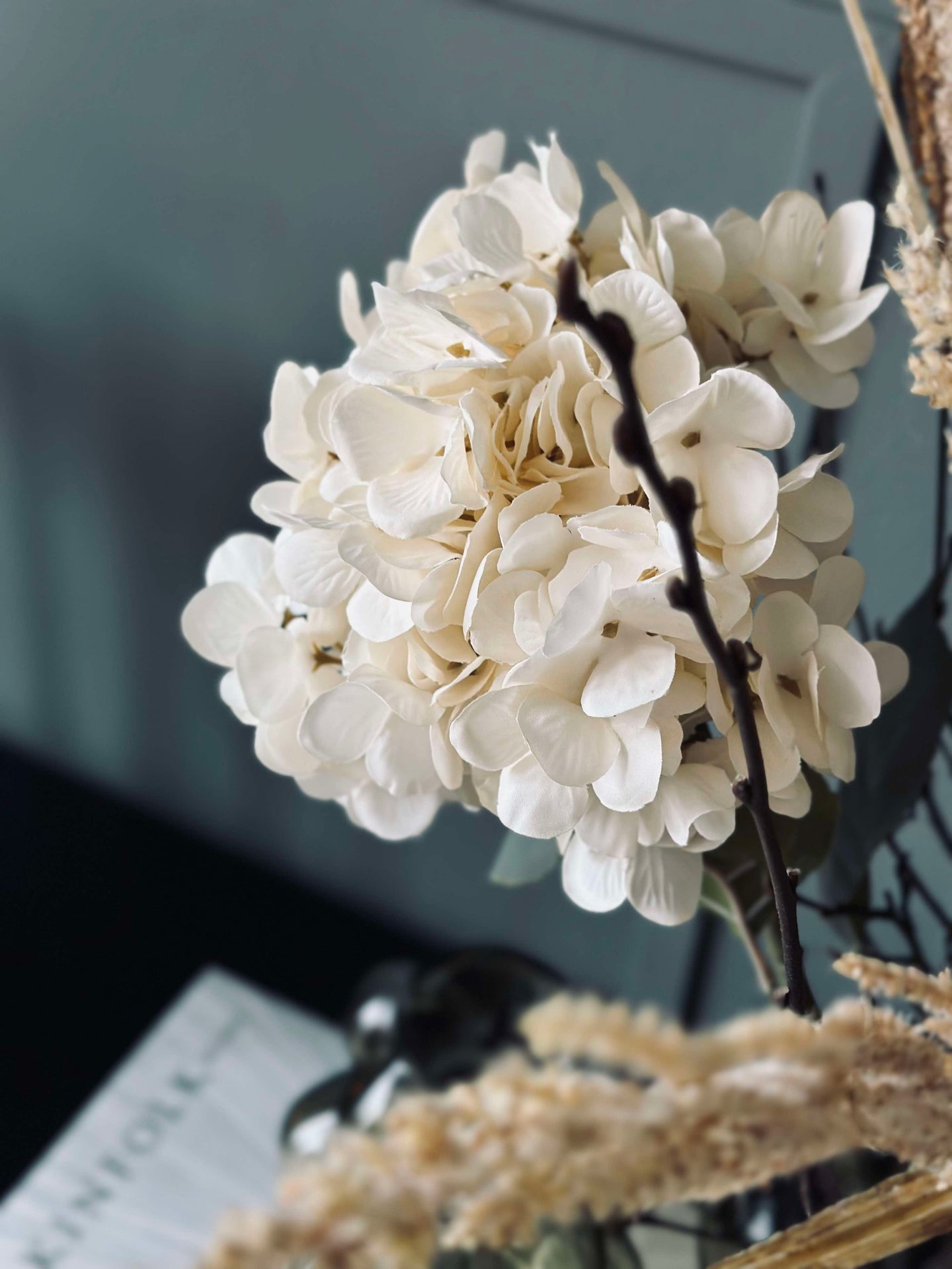 Blomst silk Hortensia Hvit