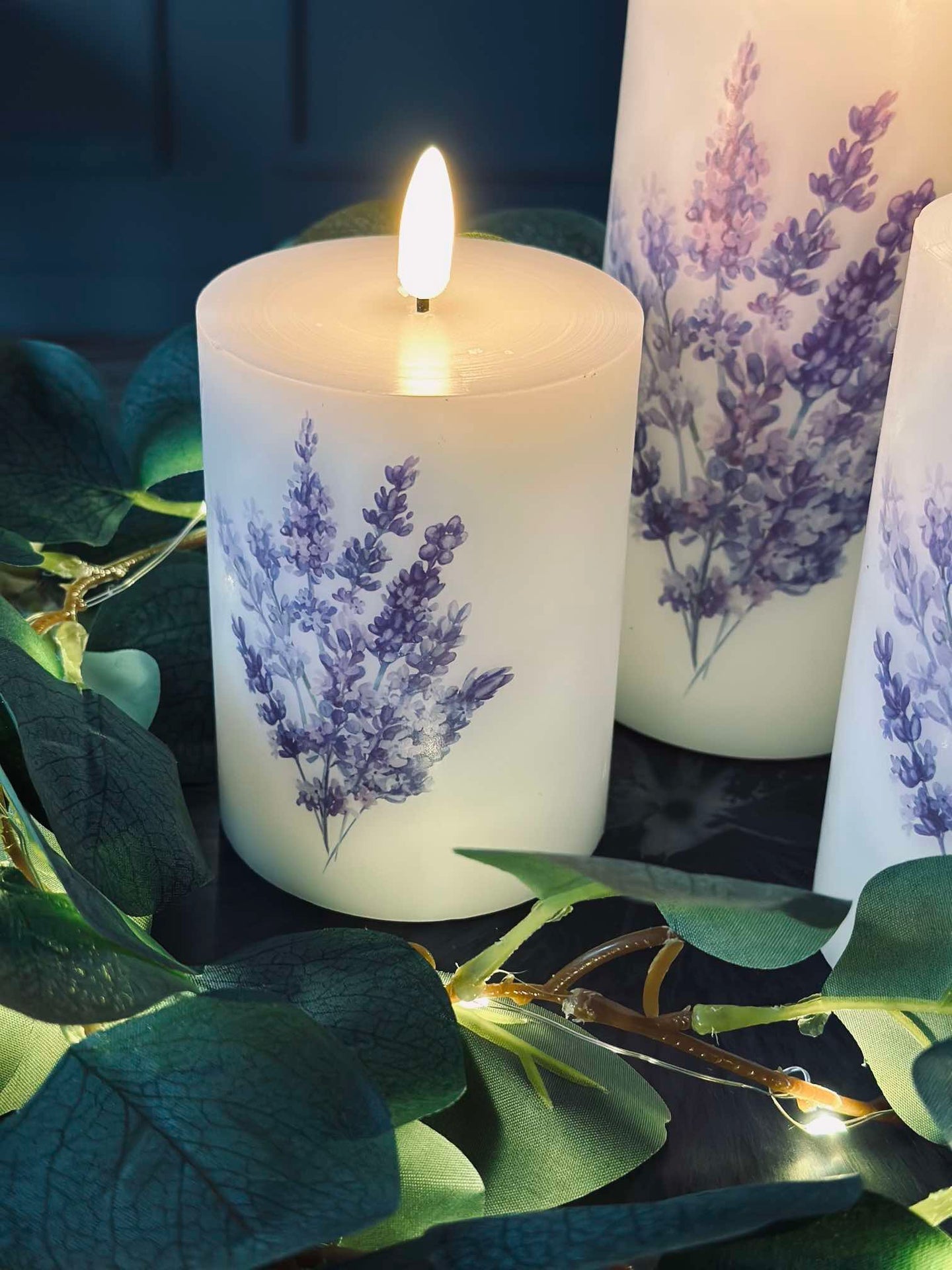 LED FLORA Lavendel – Sett med 3 stk og fjernkontroll