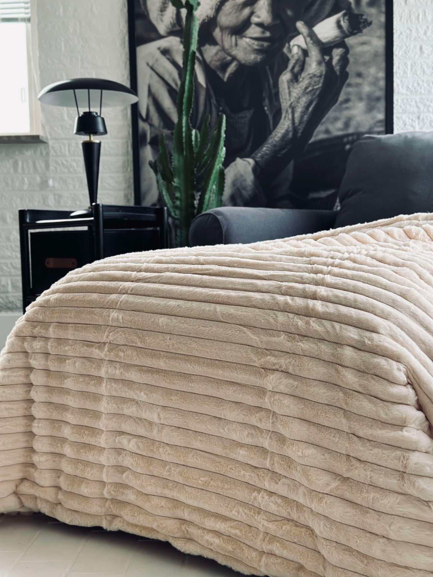 Sengeteppe STRIB - Creme
