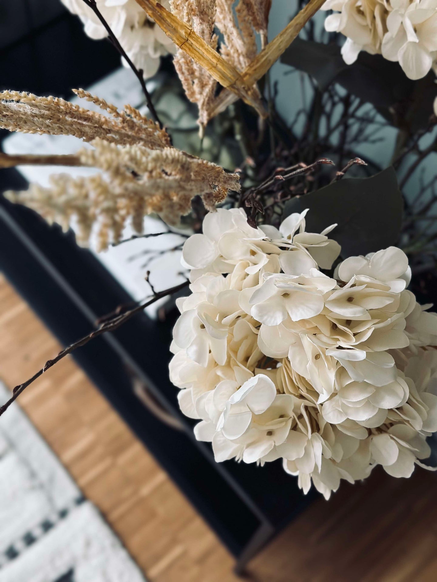 Blomst silk Hortensia Hvit