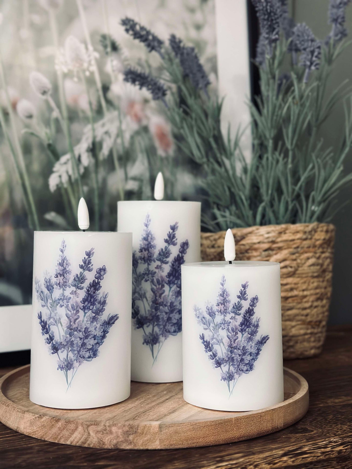 LED FLORA Lavendel – Sett med 3 stk og fjernkontroll