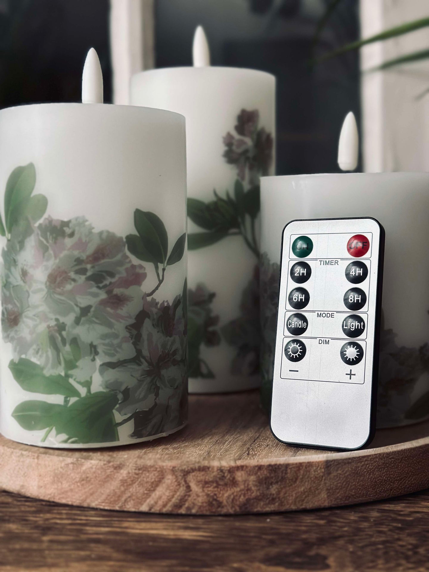 LED Hortensia – Sett med 3 stk og fjernkontroll